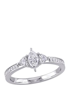 Belk & Co 5/8 Ct. T.w. Diamond Marquise Cut 3 Stone Engagement Ring
