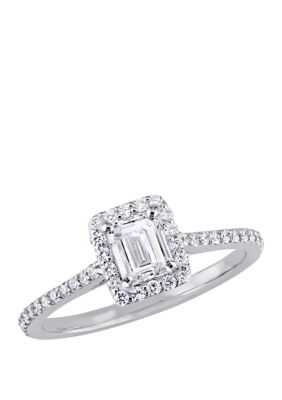 Belk & Co 3/4 ct. t.w. Diamond Emerald-Cut Halo Engagement Ring