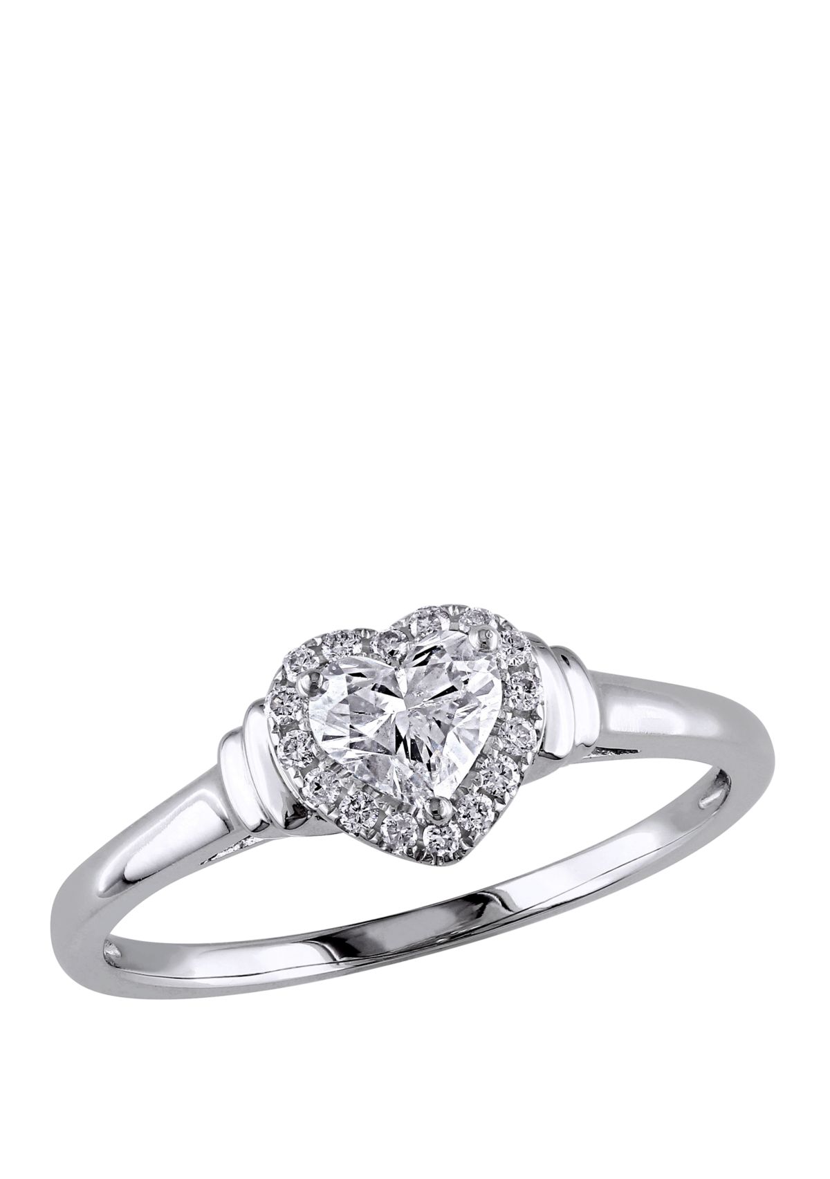 Diamond Halo Heart Engagement Ring