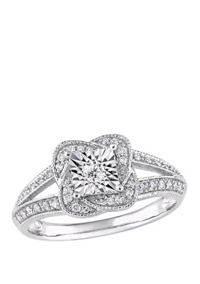 Belk & Co. 1 7/8 ct. t.w. Aquamarine and 1/5 ct. t.w. Diamond Rectangle ...