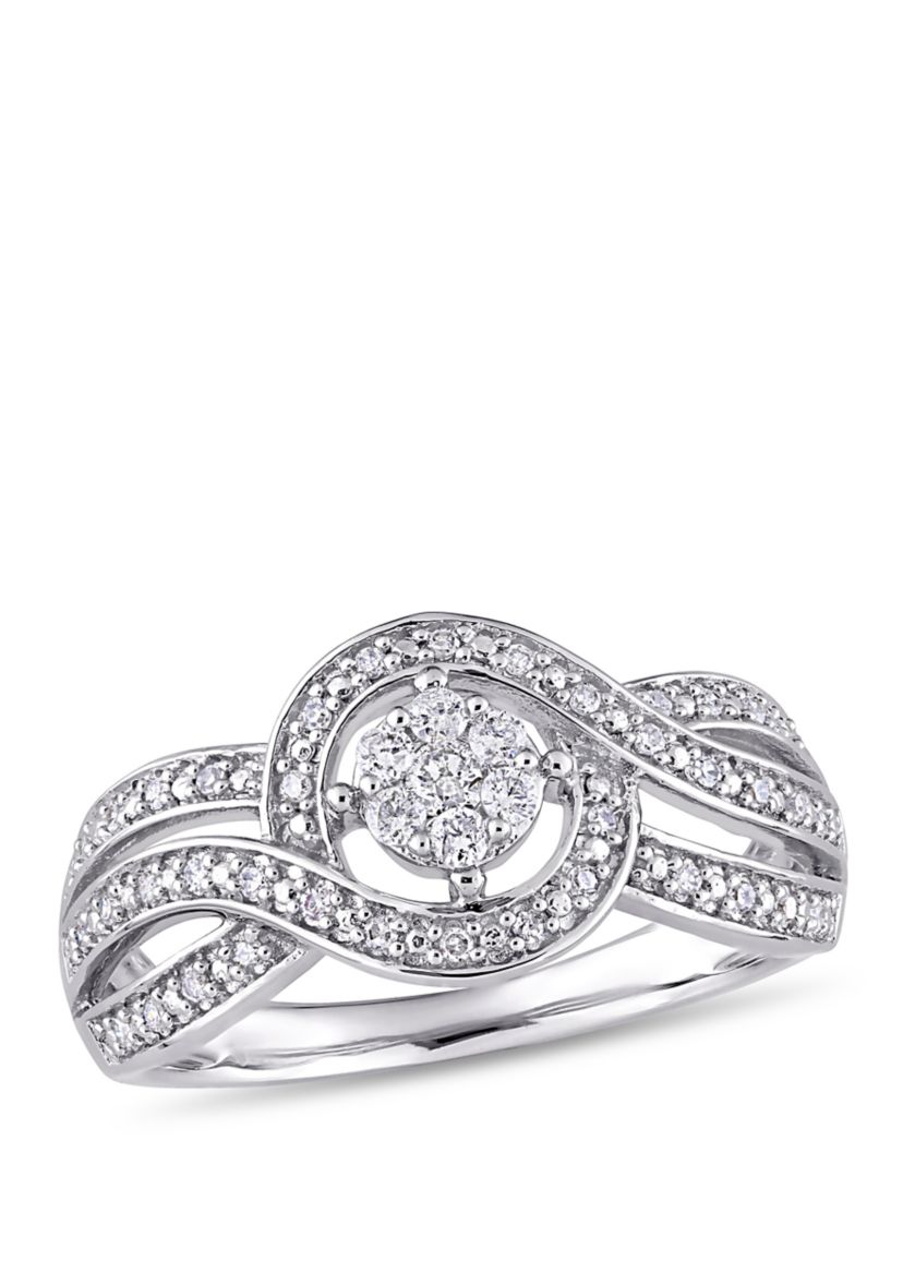1/4 ct. t.w. Diamond Crossover Engagement Ring