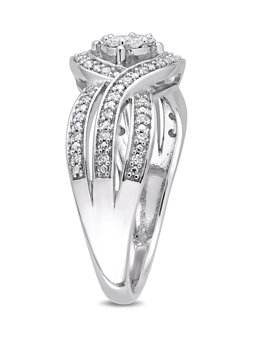 1/4 ct. t.w. Diamond Crossover Engagement Ring