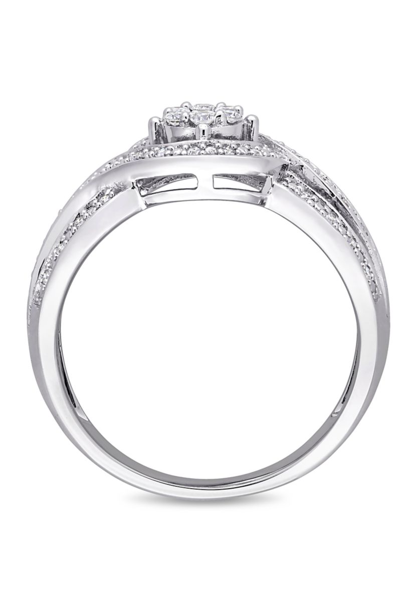 1/4 ct. t.w. Diamond Crossover Engagement Ring