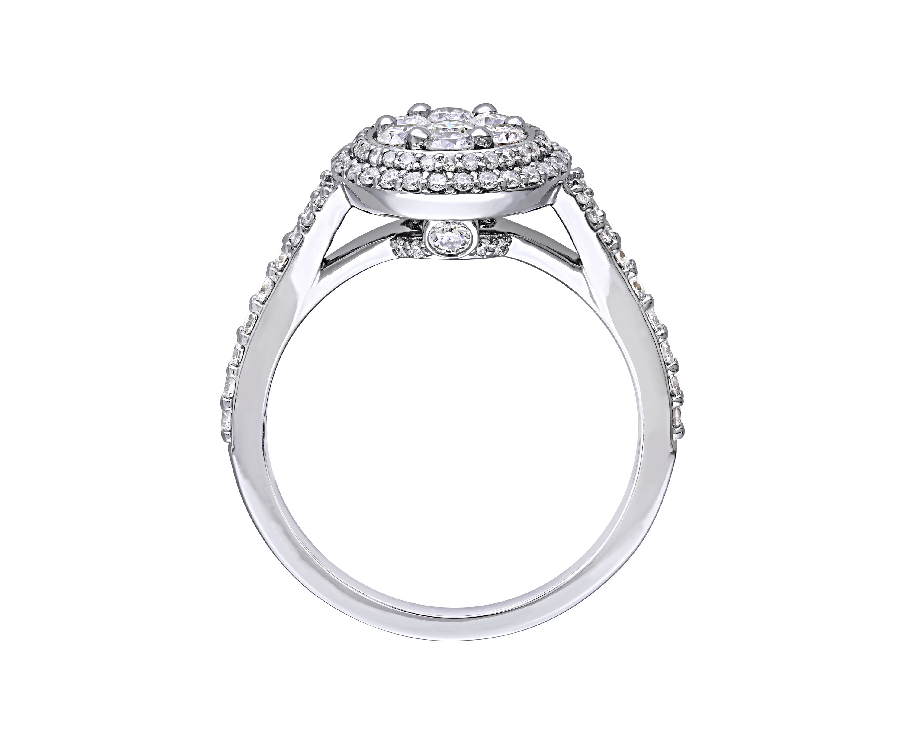 1 ct. t.w. Diamond Cluster Vintage Halo Engagement Ring