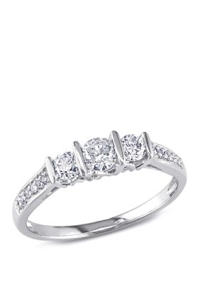 Belk & Co 1/2 Ct. T.w. Diamond 3 Stone Engagement Ring