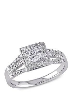 Belk & Co 1/2 ct. t.w. Diamond Princess Cut Engagement Ring, White, 9