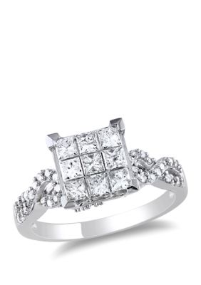 Belk & Co 1 ct. t.w. Diamond Princess Cut Engagement Ring in 10k White Gold, 6