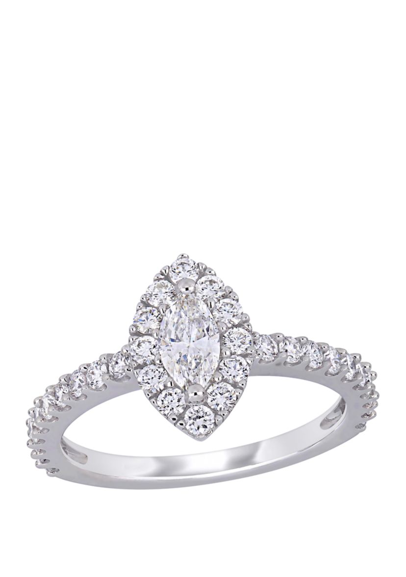 1 ct. t.w. Diamond Marquise Halo Engagement Ring in 14k White Gold