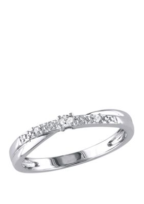 Belk & Co 1/10 Ct. T.w. Diamond Accent Promise Ring In 10K White Gold