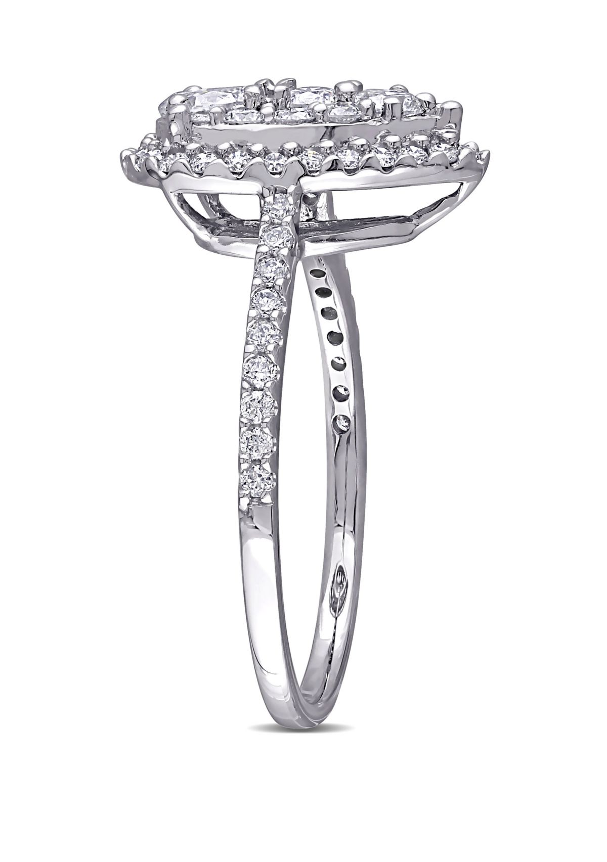 1 ct. t.w. Diamond Composite Pear Shape Halo Engagement Ring in 10k White Gold 