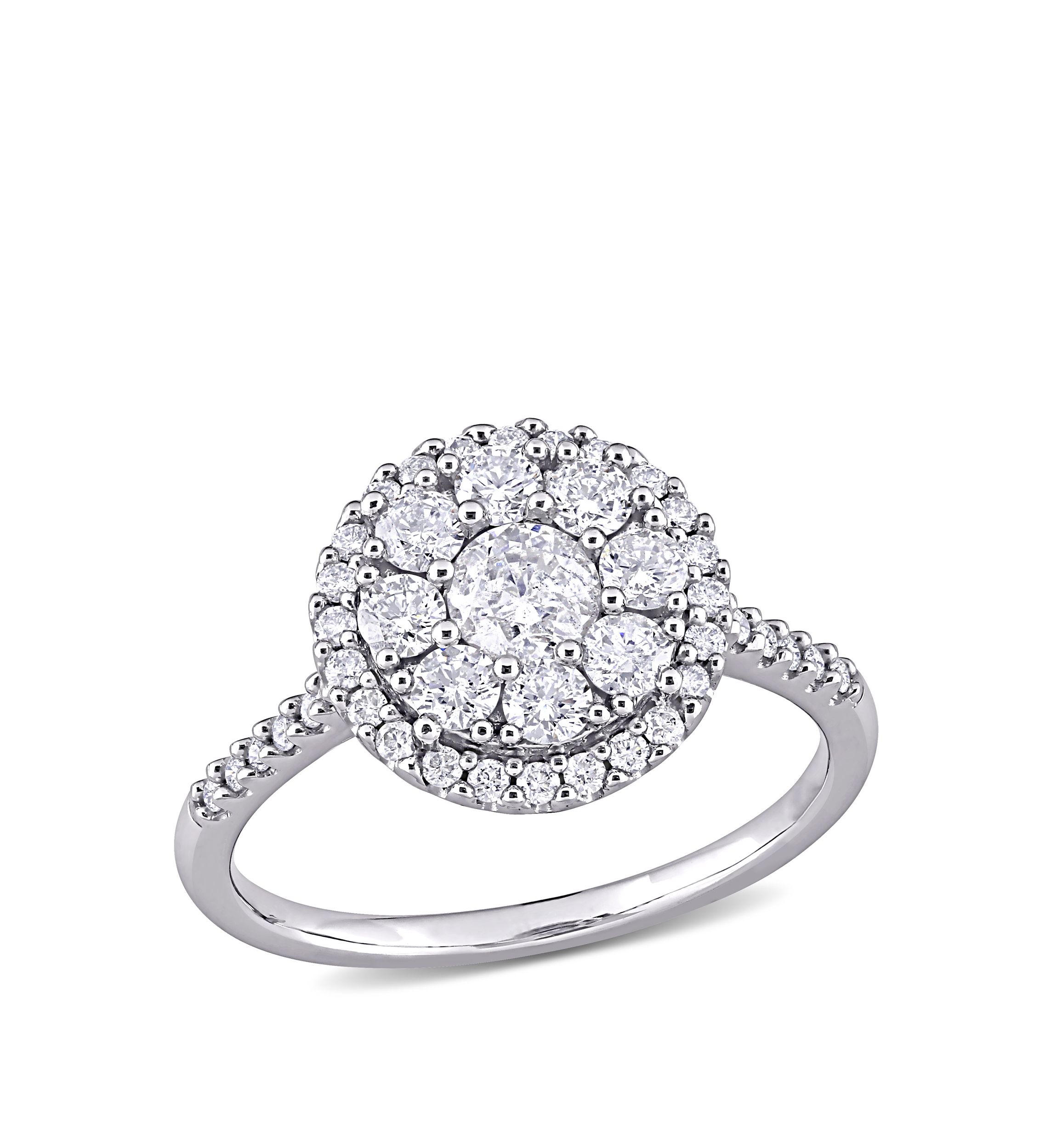  1 ct. t.w. Diamond Composite Halo Engagement Ring in 10k White Gold