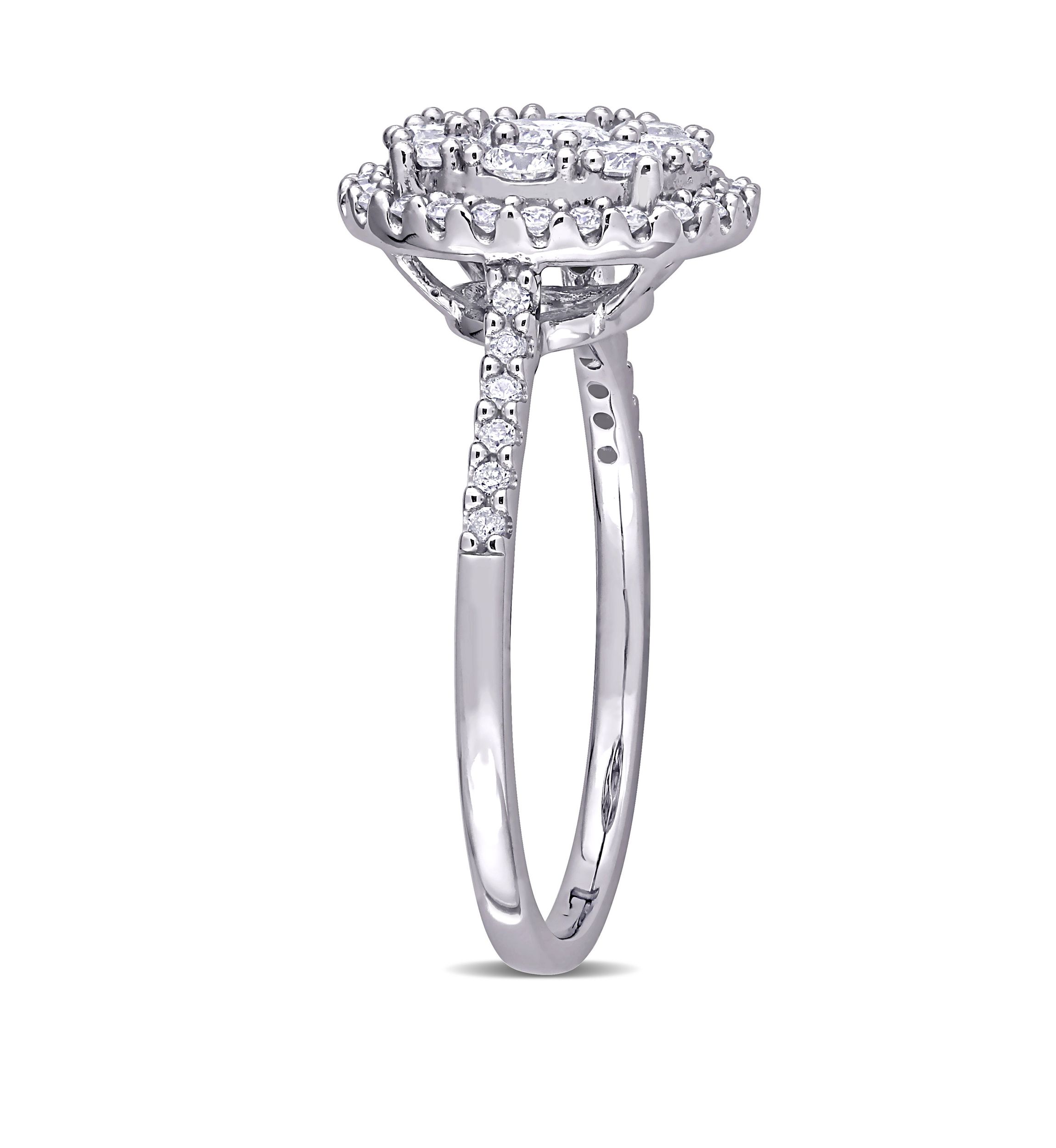  1 ct. t.w. Diamond Composite Halo Engagement Ring in 10k White Gold