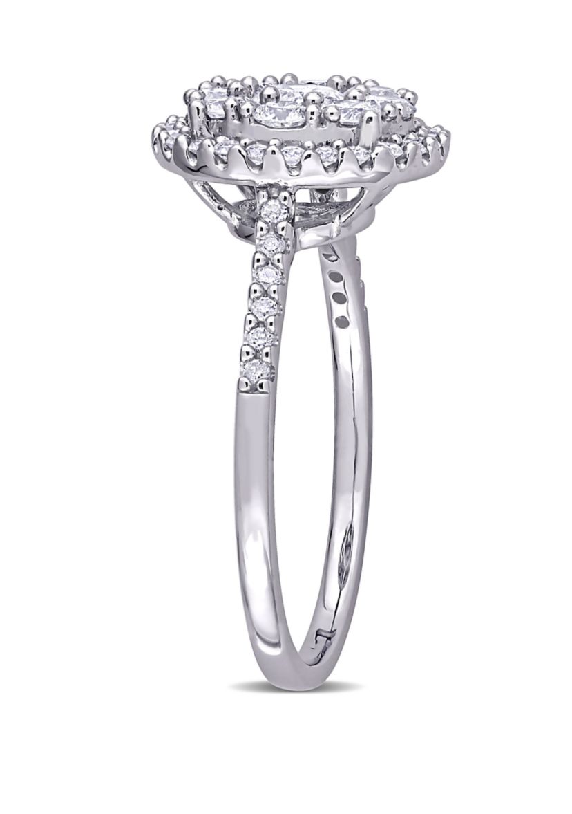  1 ct. t.w. Diamond Composite Halo Engagement Ring in 10k White Gold