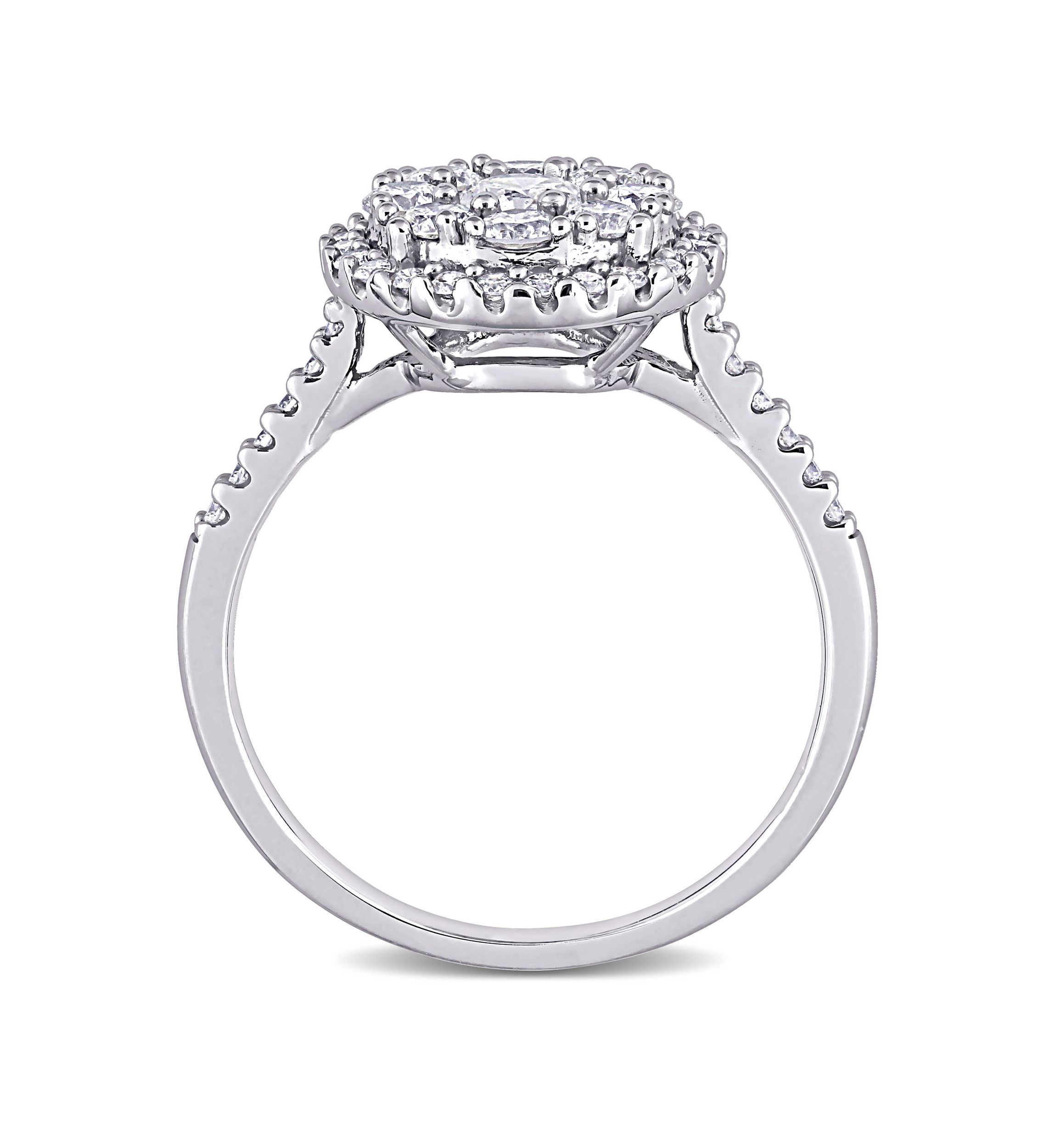  1 ct. t.w. Diamond Composite Halo Engagement Ring in 10k White Gold
