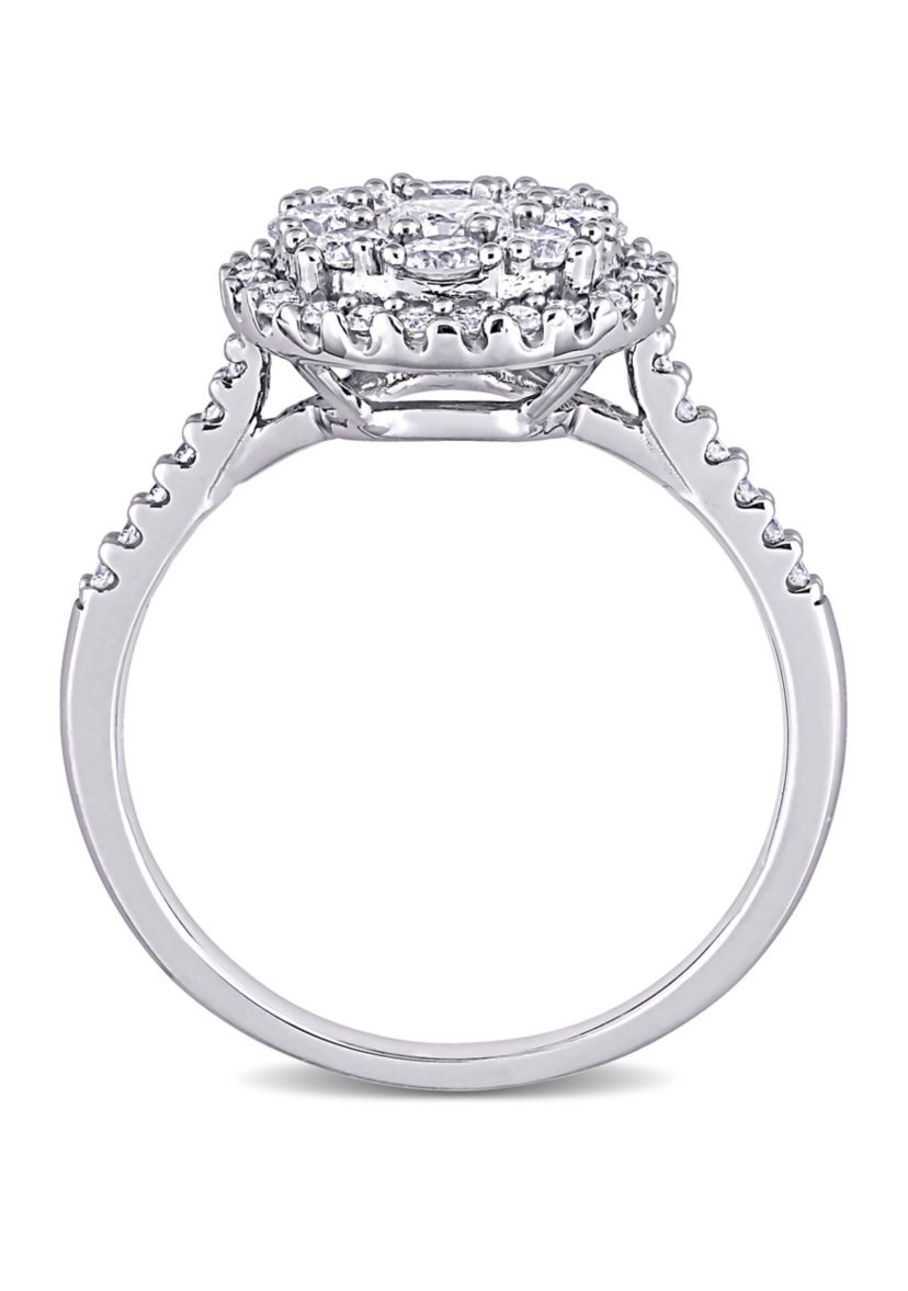  1 ct. t.w. Diamond Composite Halo Engagement Ring in 10k White Gold
