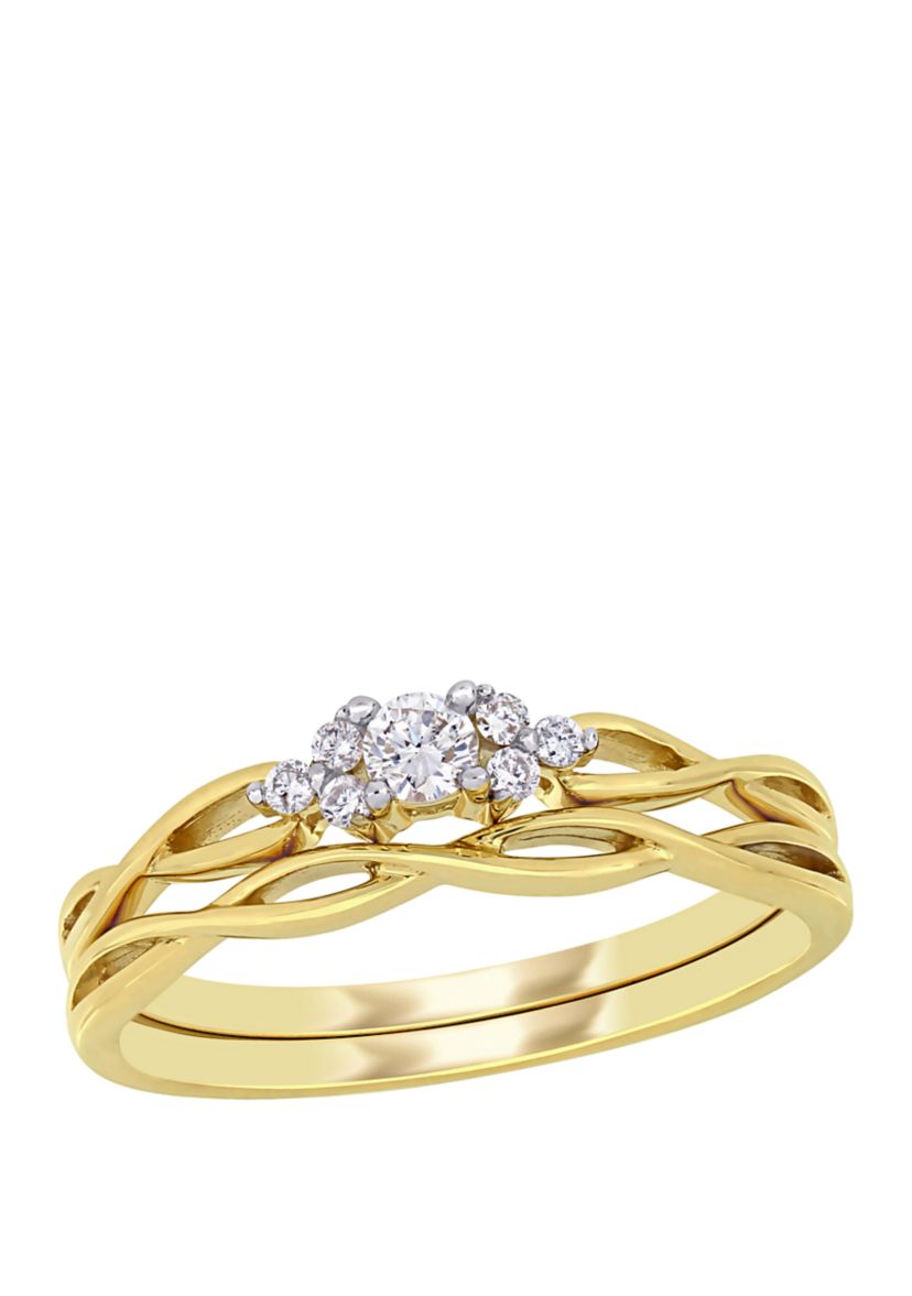  2 Piece 1/6 ct. t.w. Diamond Infinity Bridal Set in 10k Yellow Gold 