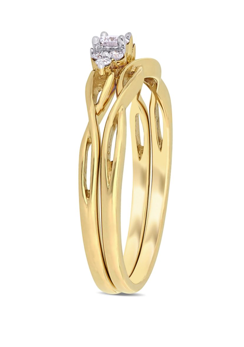  2 Piece 1/6 ct. t.w. Diamond Infinity Bridal Set in 10k Yellow Gold 