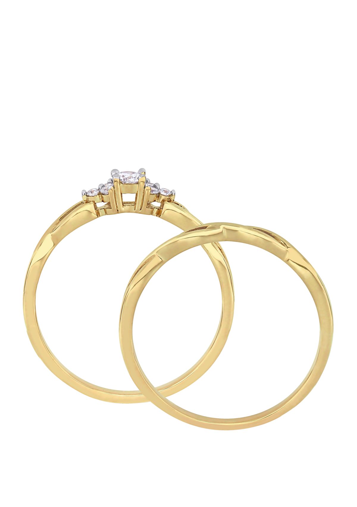  2 Piece 1/6 ct. t.w. Diamond Infinity Bridal Set in 10k Yellow Gold 