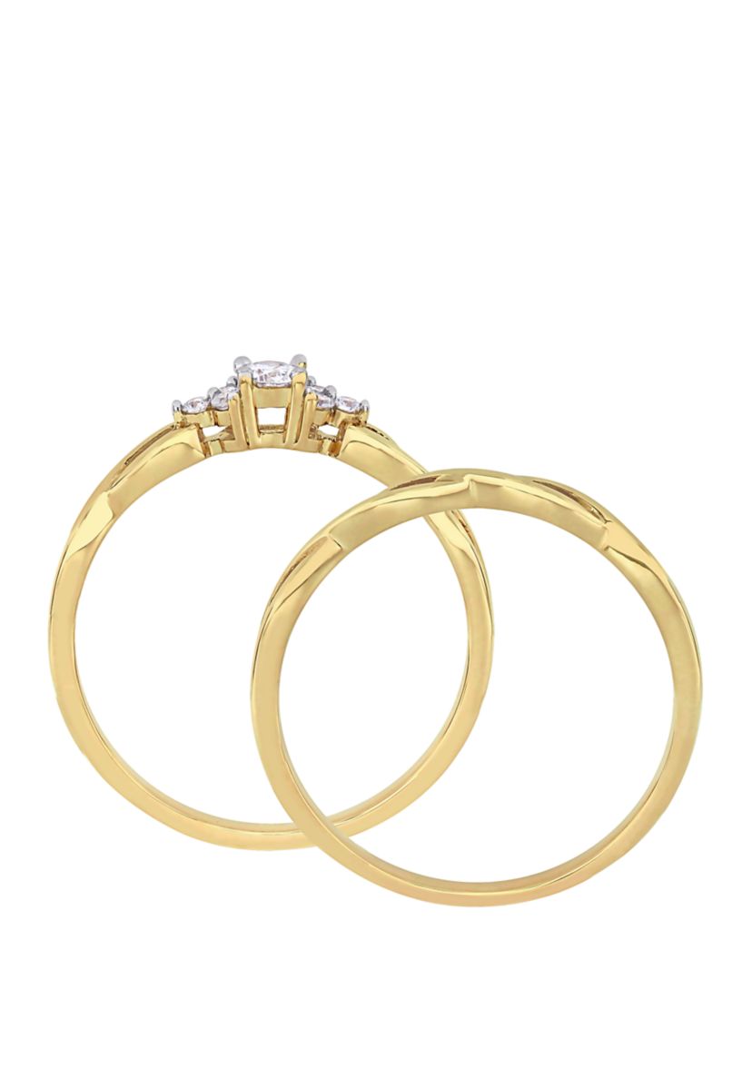  2 Piece 1/6 ct. t.w. Diamond Infinity Bridal Set in 10k Yellow Gold 