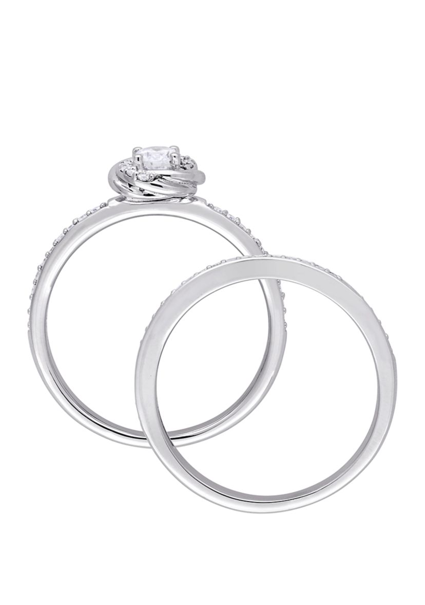  2 Piece 1/2 ct. t.w. Diamond Swirl Bridal Ring Set in 10k White Gold