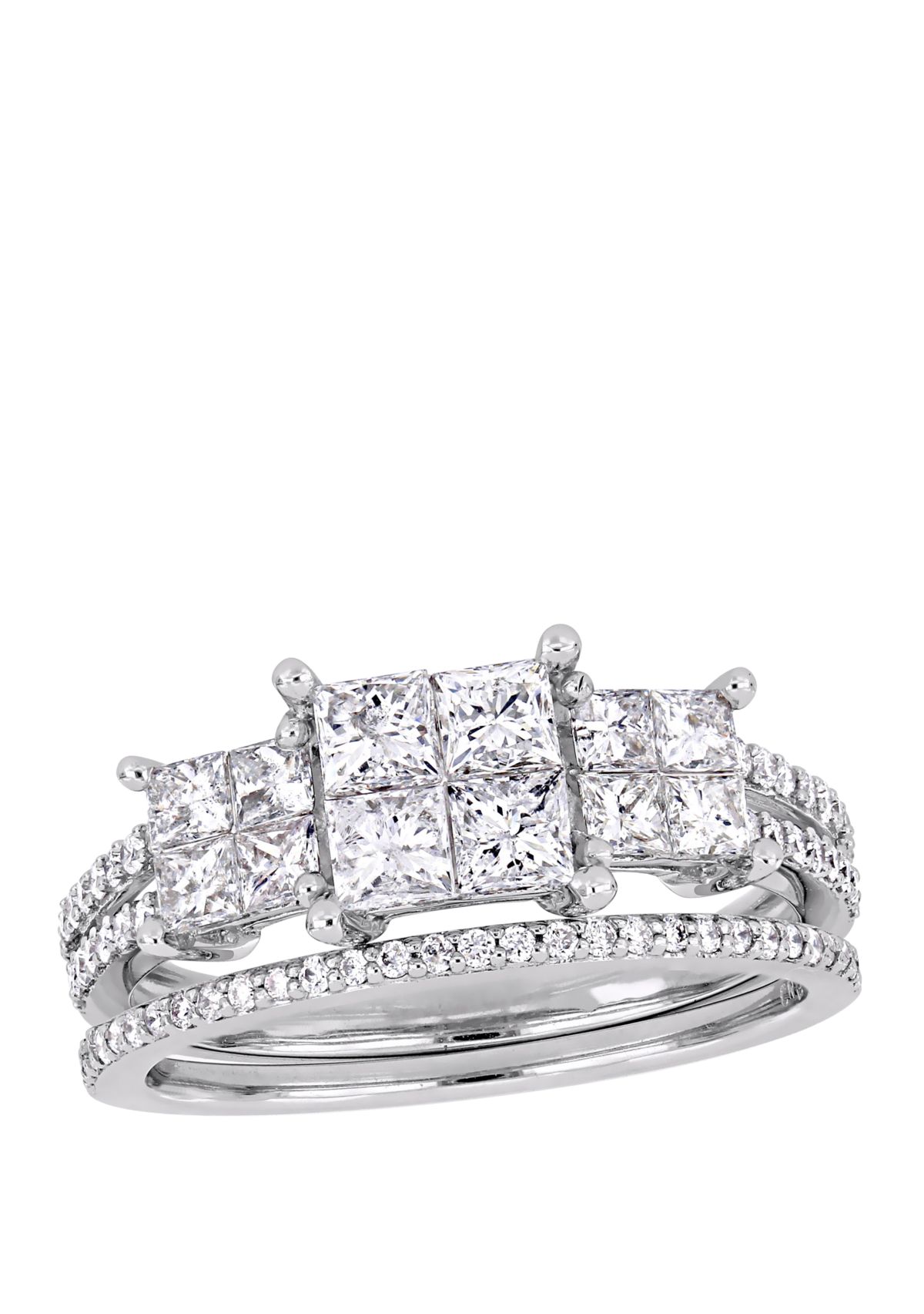 2 Piece 1.33 ct. t.w. Diamond Bridal Ring Set in 14k White Gold 