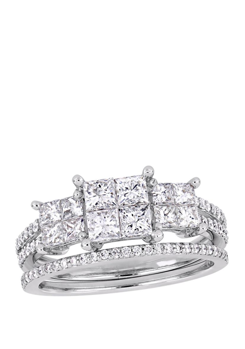 2 Piece 1.33 ct. t.w. Diamond Bridal Ring Set in 14k White Gold 