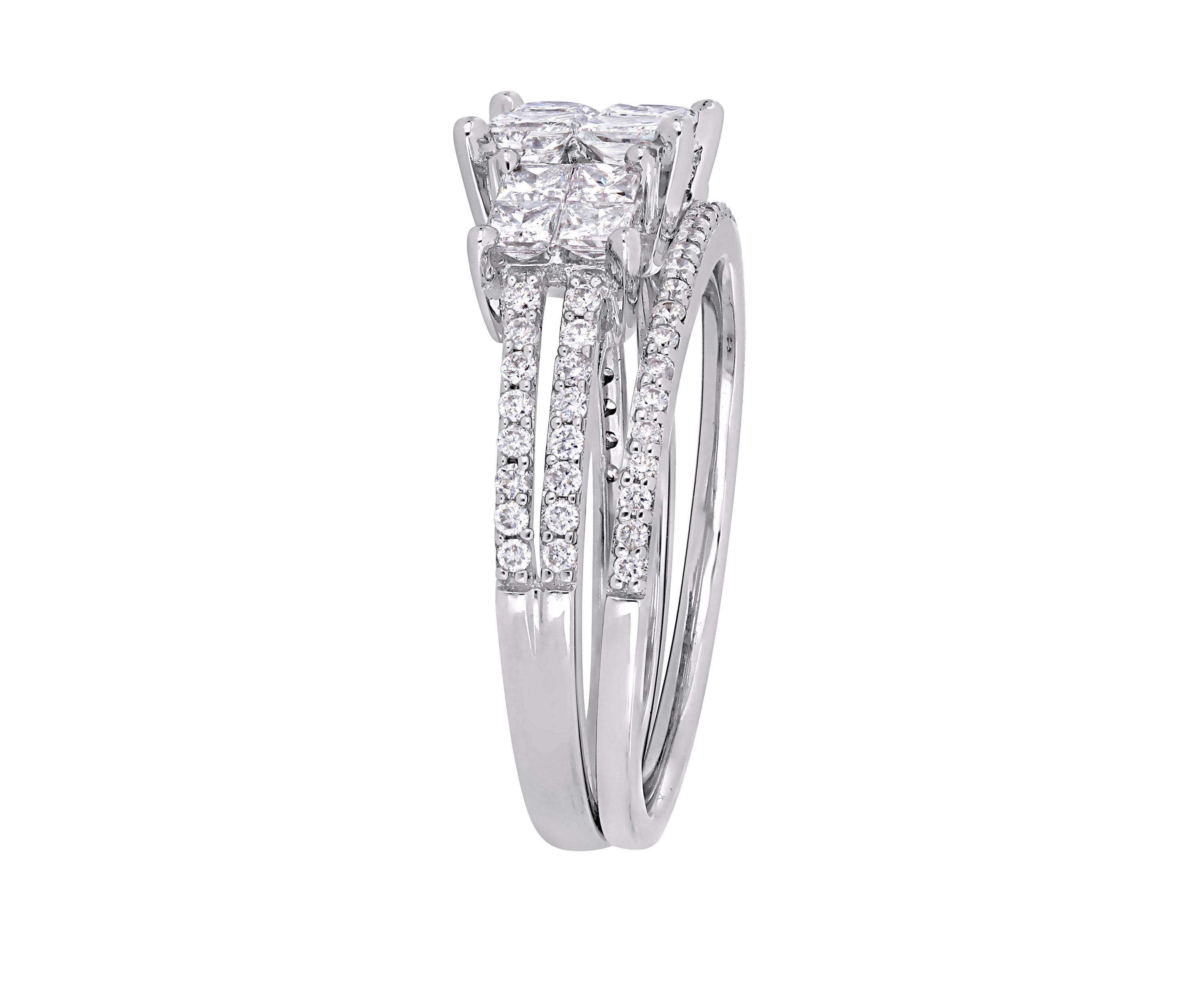 2 Piece 1.33 ct. t.w. Diamond Bridal Ring Set in 14k White Gold 