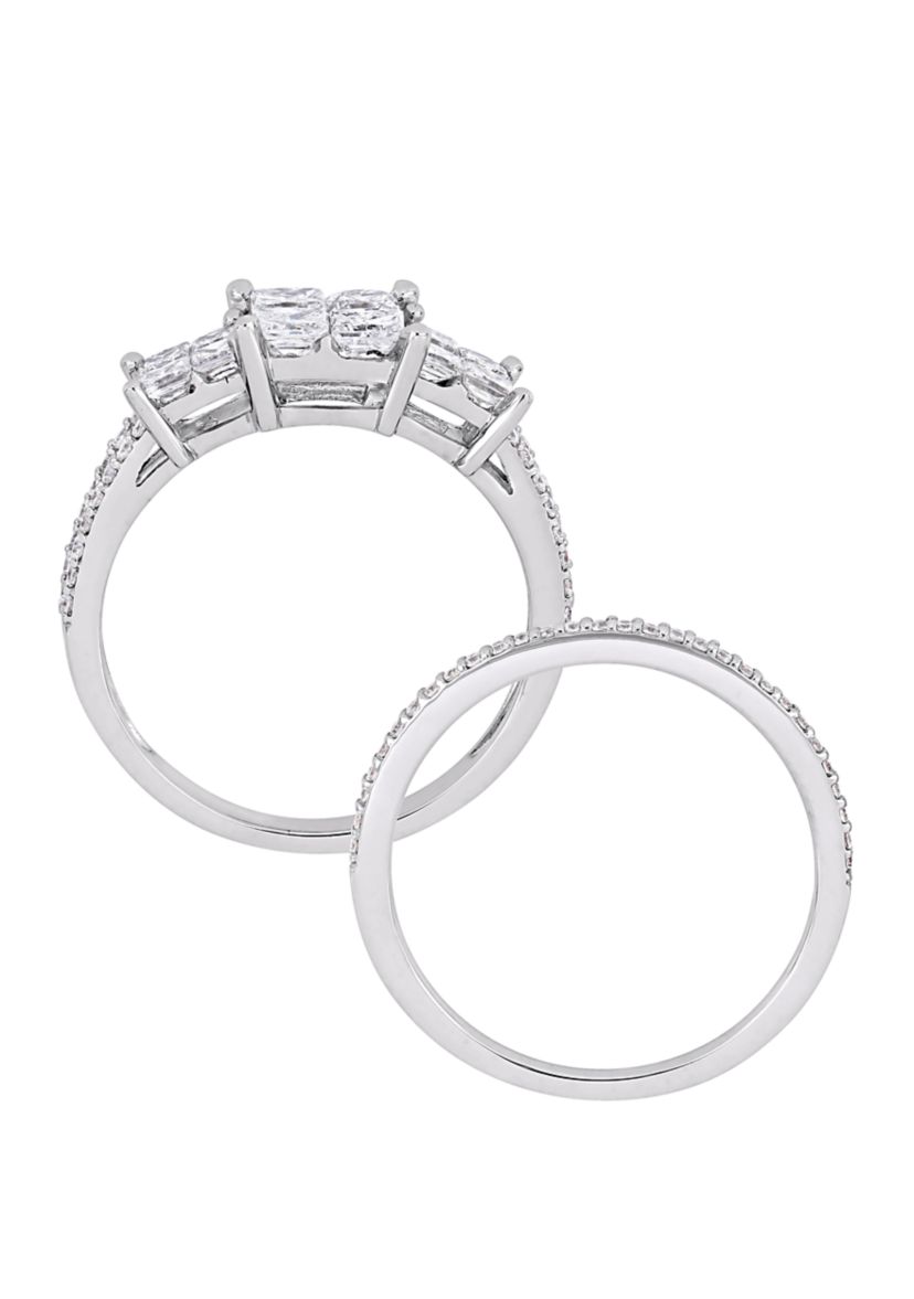 2 Piece 1.33 ct. t.w. Diamond Bridal Ring Set in 14k White Gold 