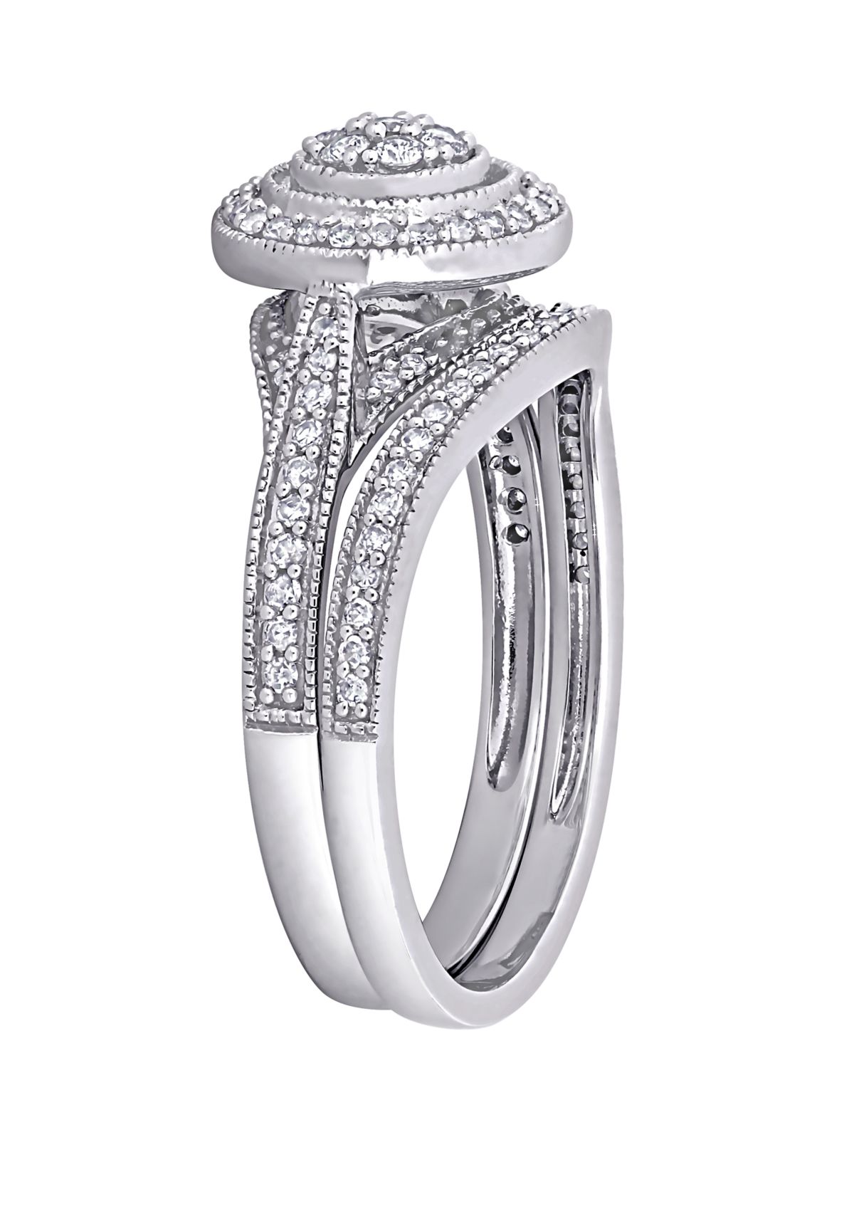 2/5 ct. t.w. Diamond Halo Bridal Set