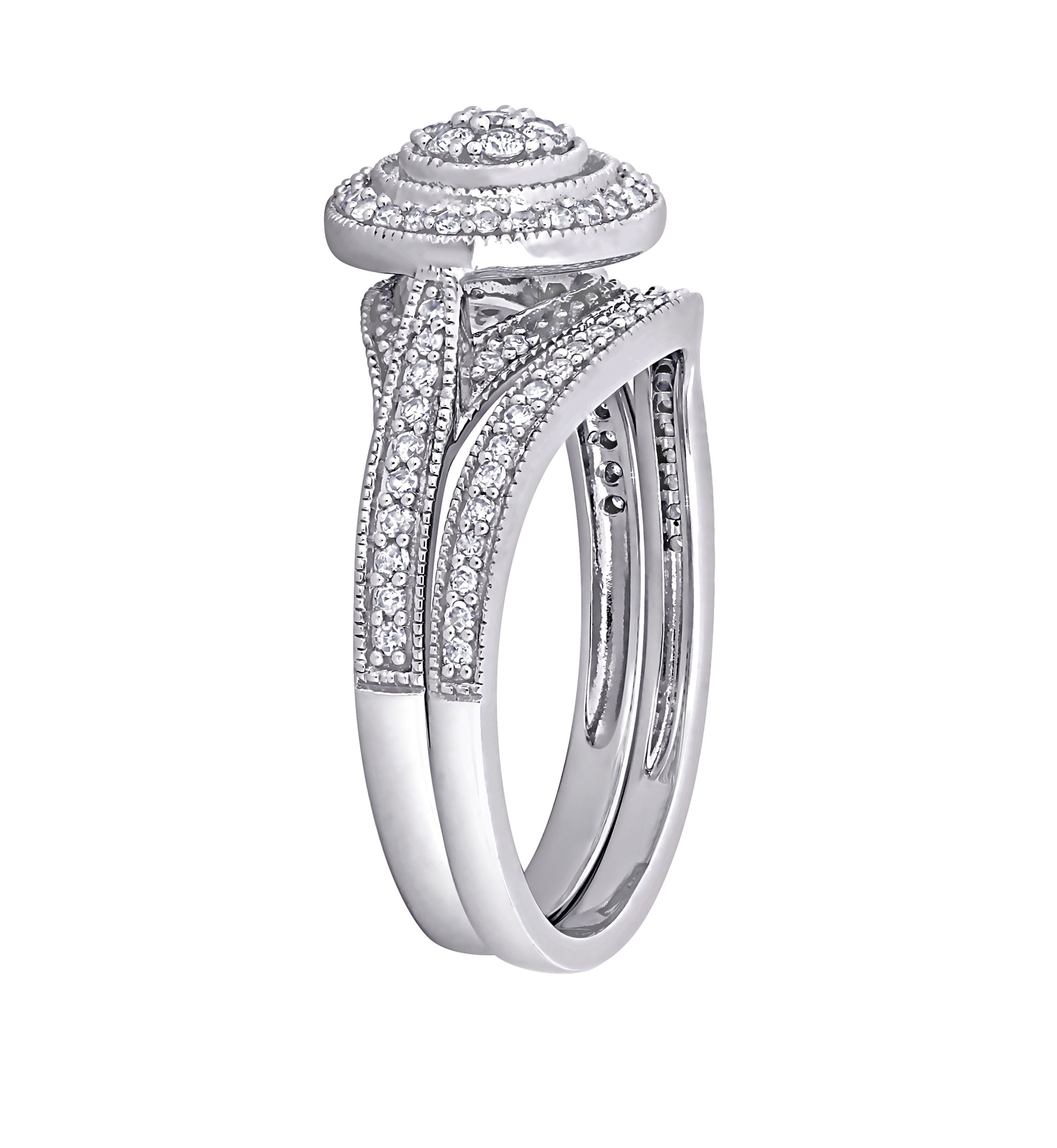 2/5 ct. t.w. Diamond Halo Bridal Set