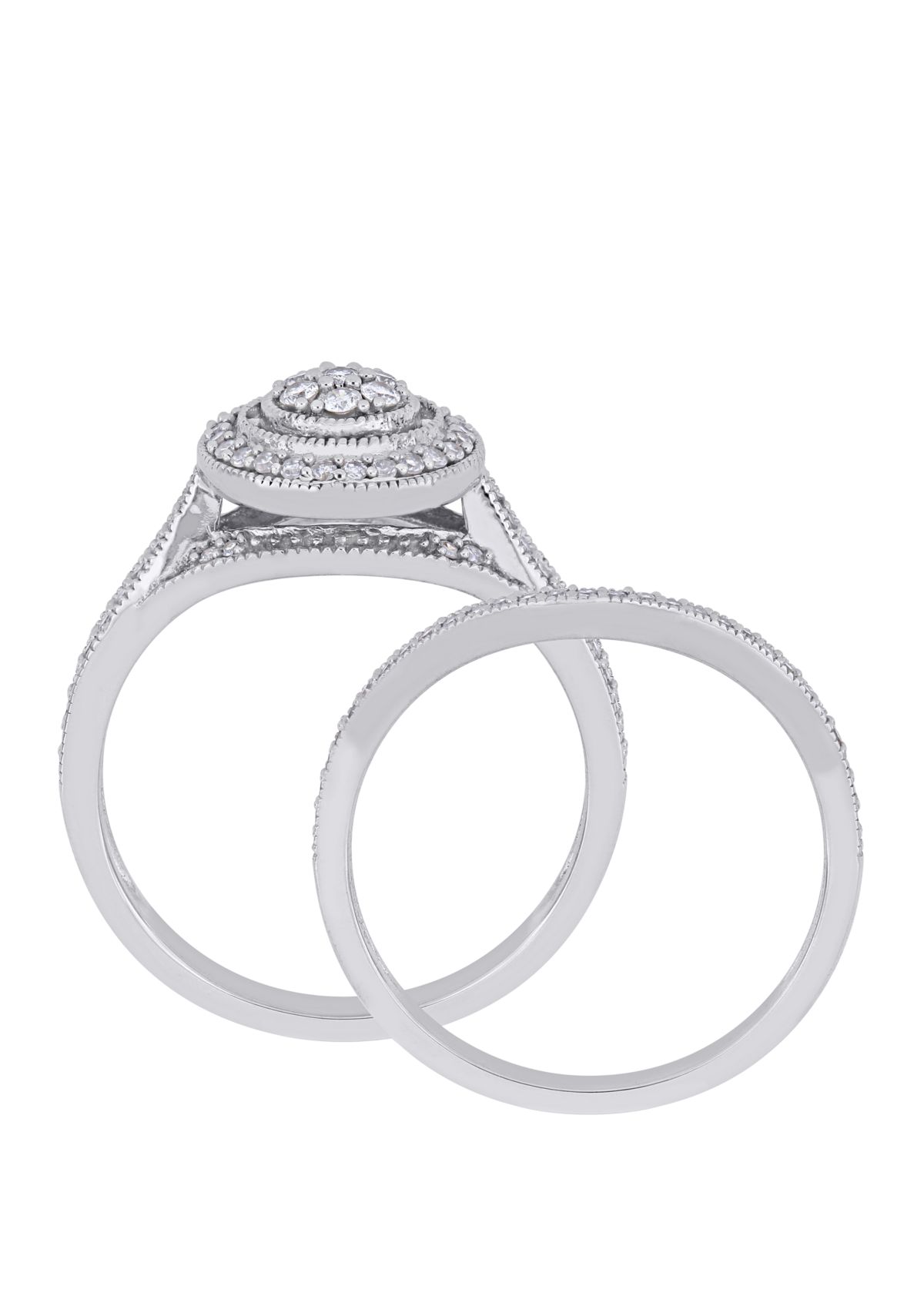 2/5 ct. t.w. Diamond Halo Bridal Set