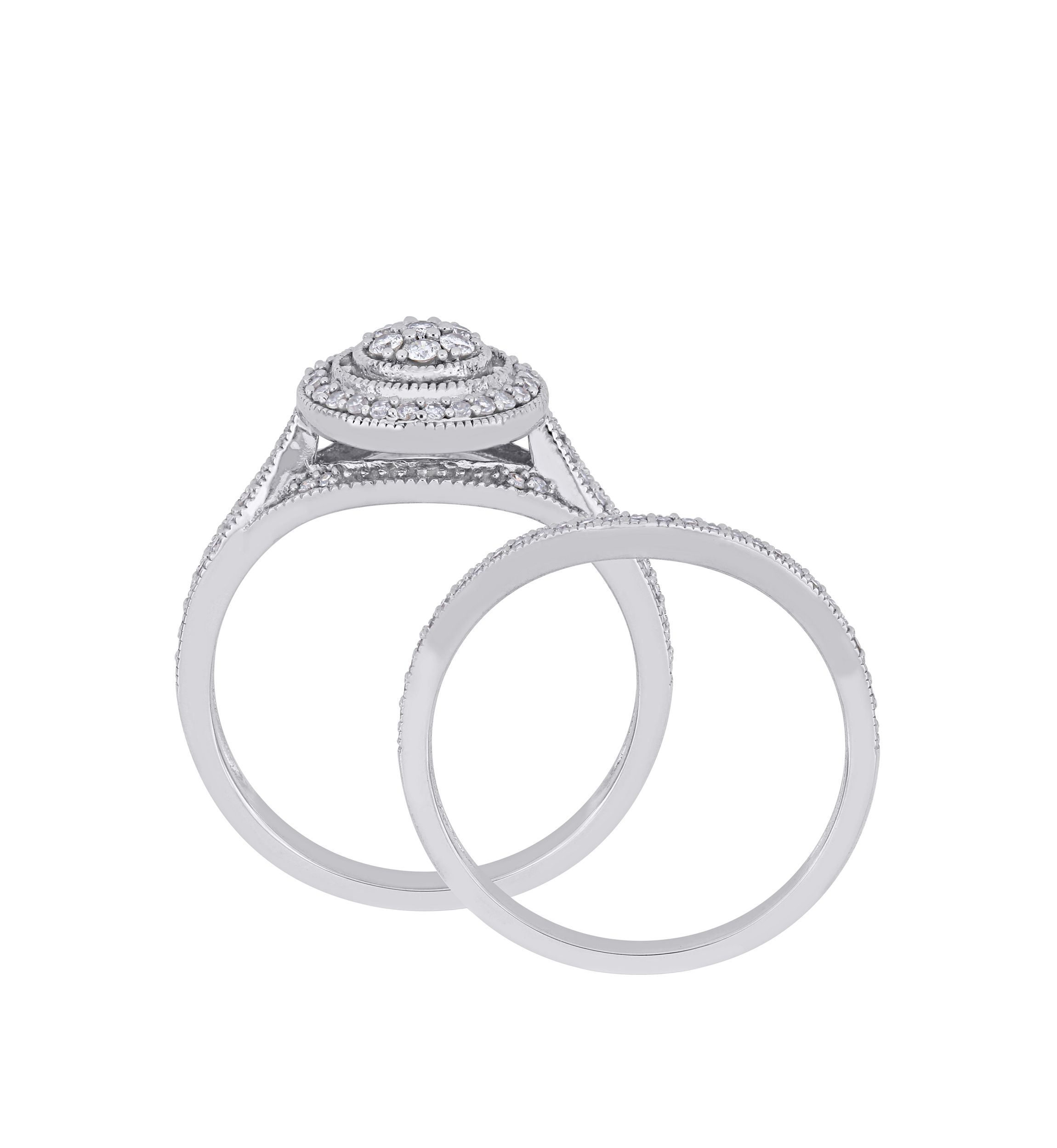 2/5 ct. t.w. Diamond Halo Bridal Set