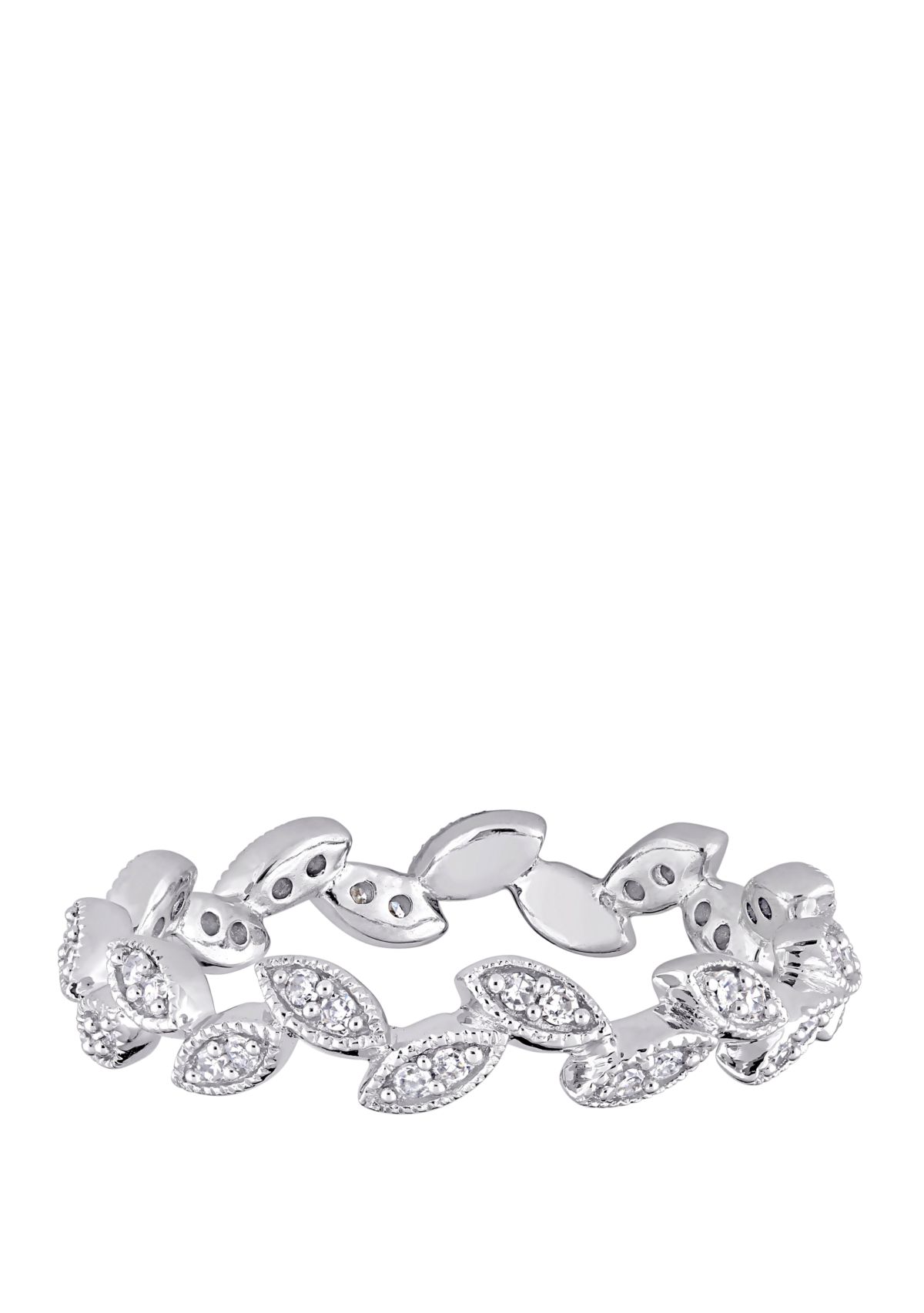 1/4 ct. t.w. Diamond Leaf Ring in 10k White Gold
