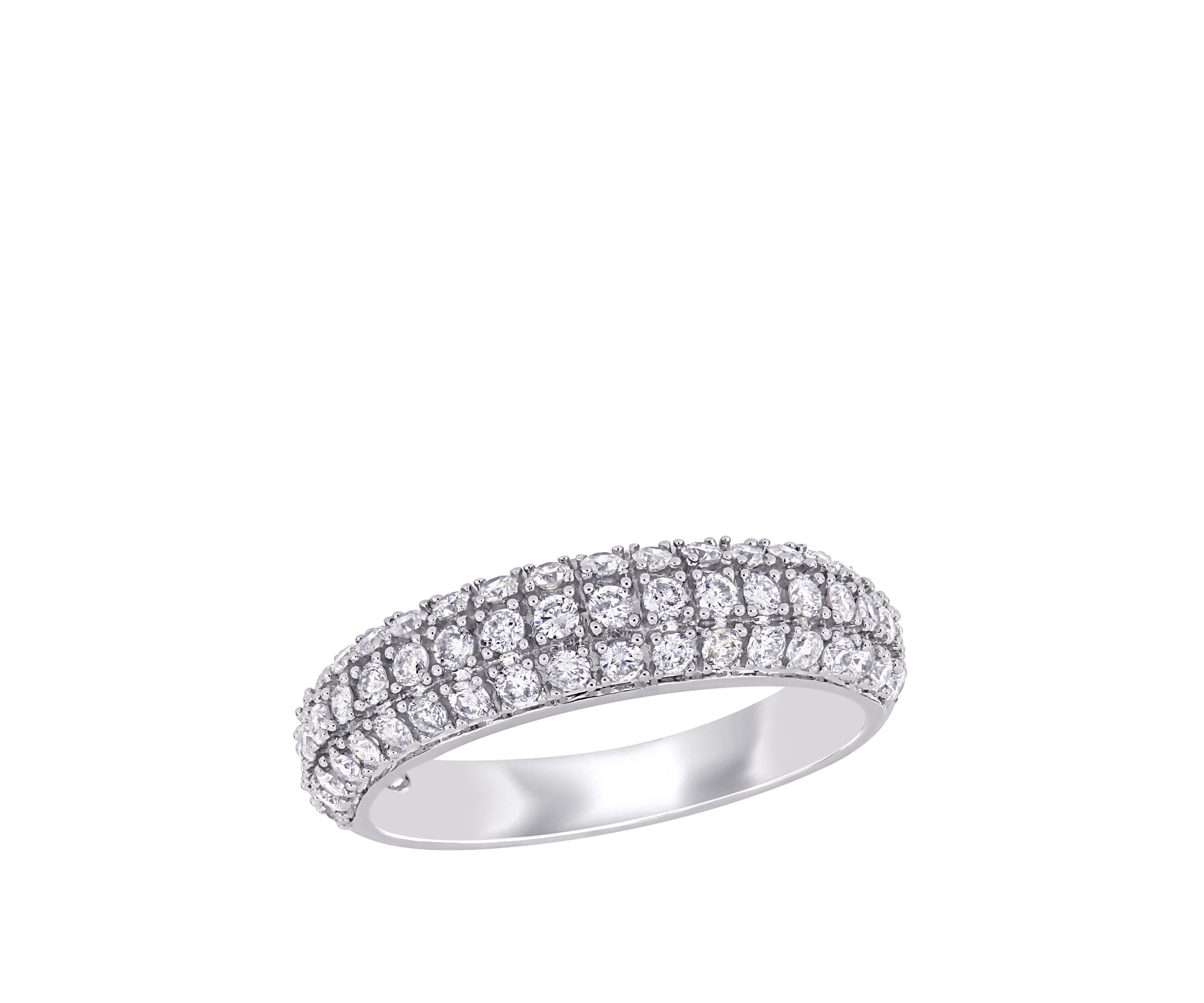  3/4 ct. t.w. Diamond Triple Row Anniversary Band in 10k White Gold