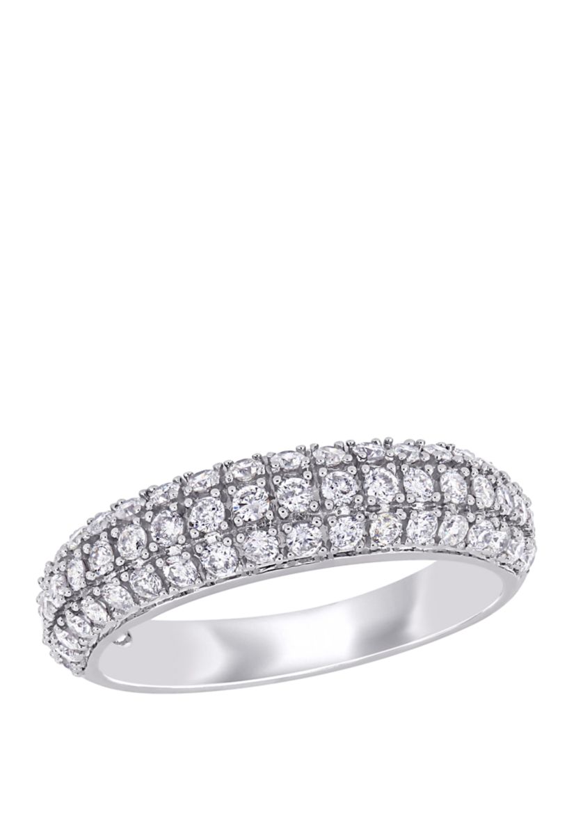  3/4 ct. t.w. Diamond Triple Row Anniversary Band in 10k White Gold