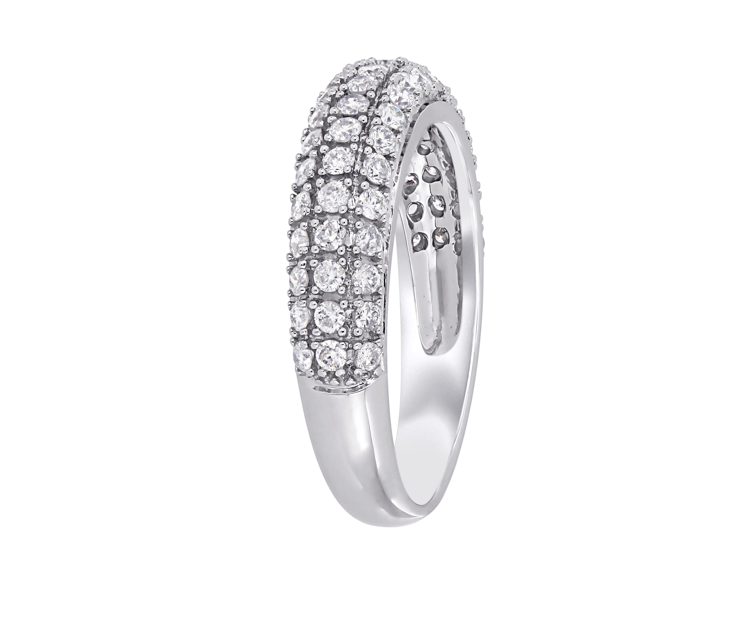  3/4 ct. t.w. Diamond Triple Row Anniversary Band in 10k White Gold