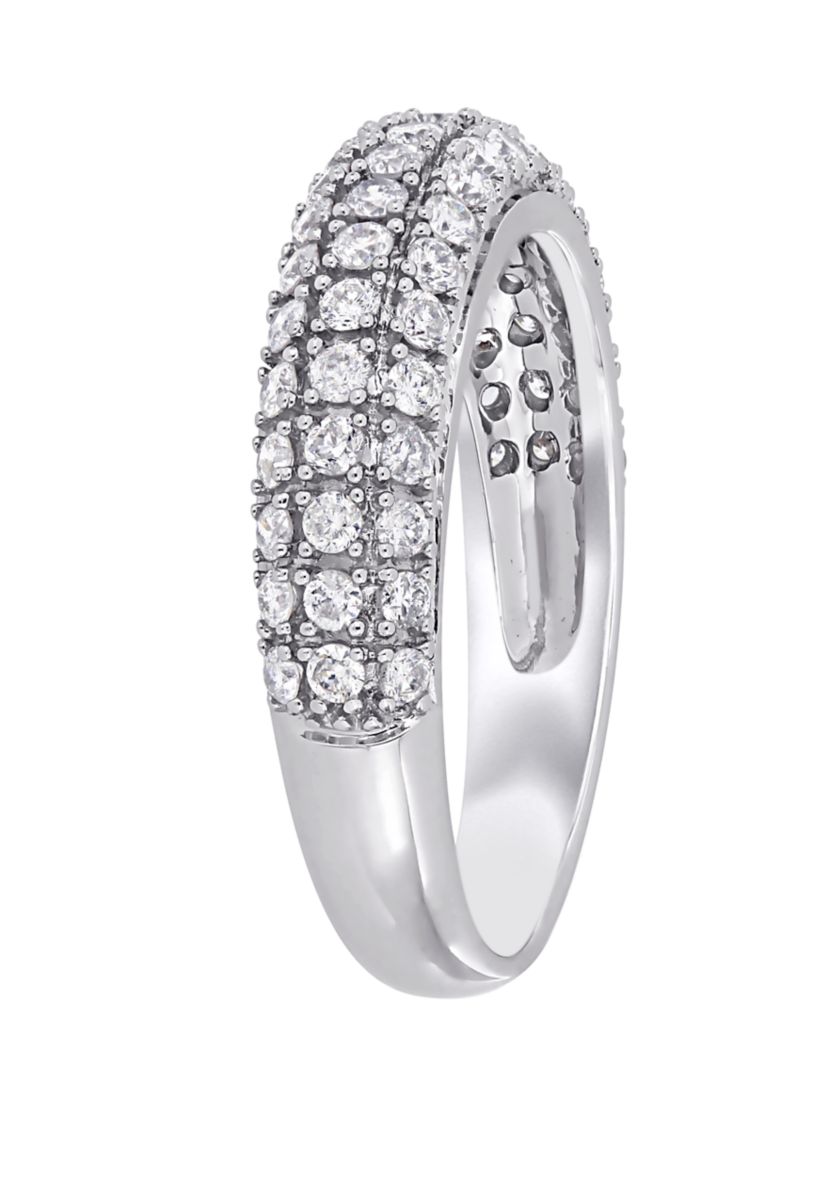  3/4 ct. t.w. Diamond Triple Row Anniversary Band in 10k White Gold
