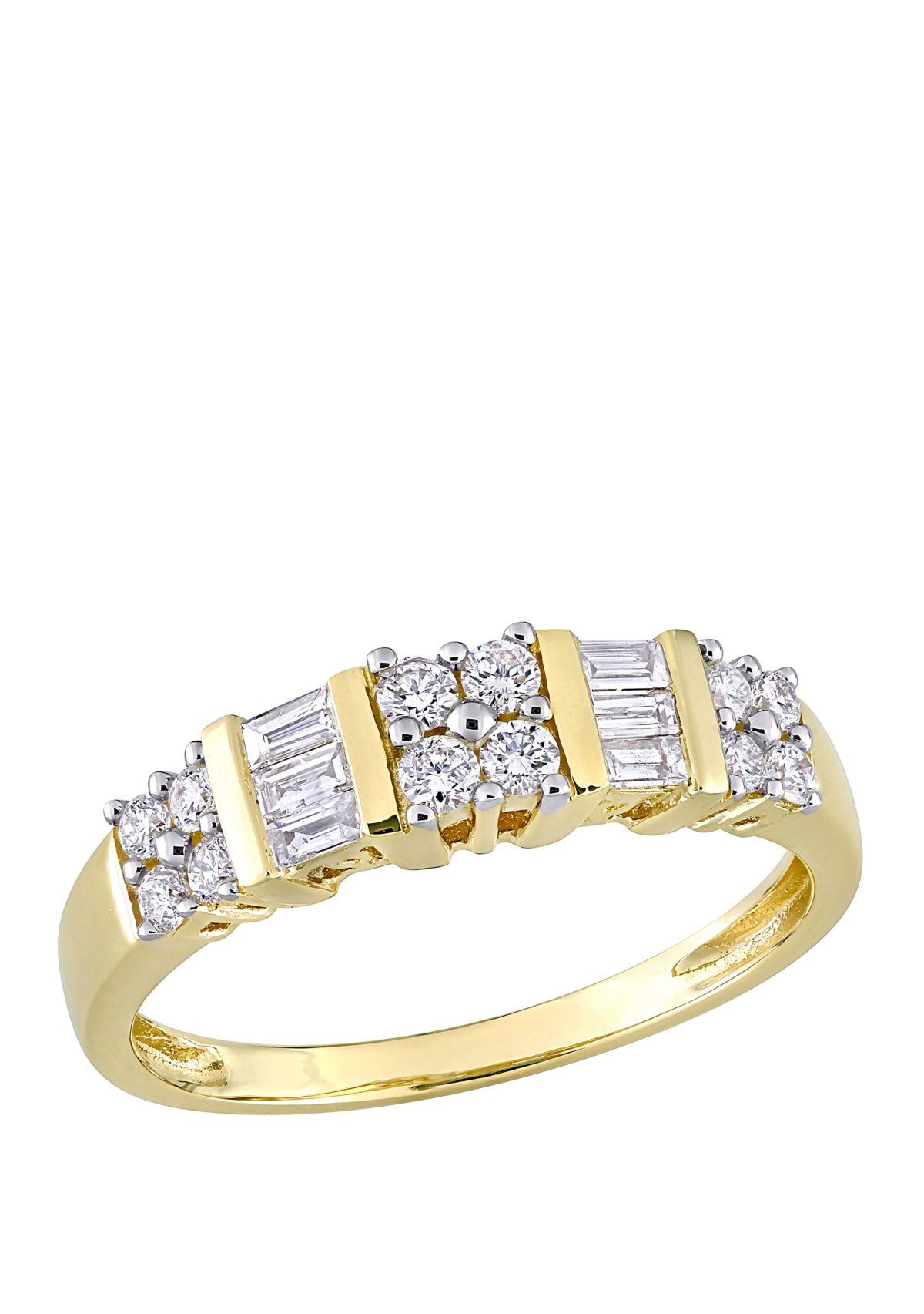  Baguette and Round  1/2 ct. t.w. Diamond Anniversary Band in 14K Yellow Gold