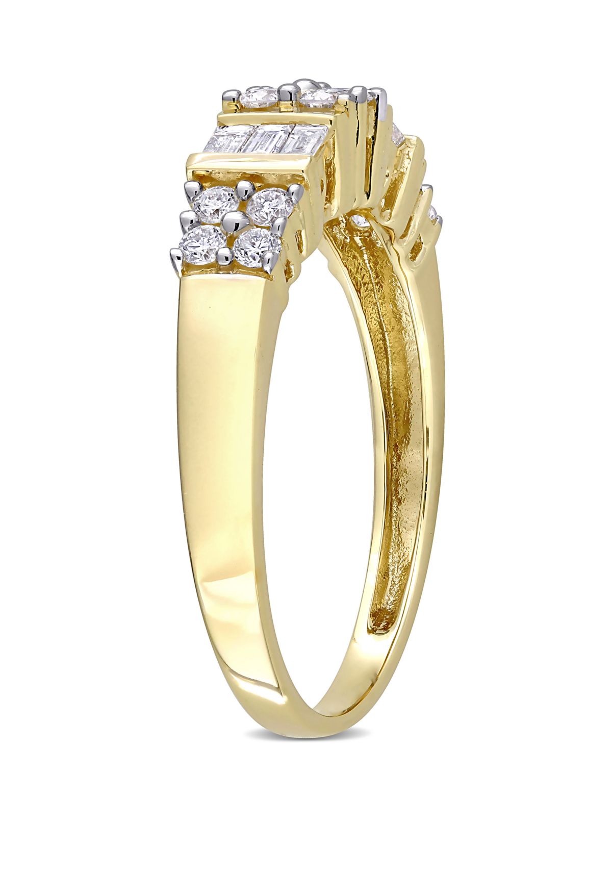  Baguette and Round  1/2 ct. t.w. Diamond Anniversary Band in 14K Yellow Gold