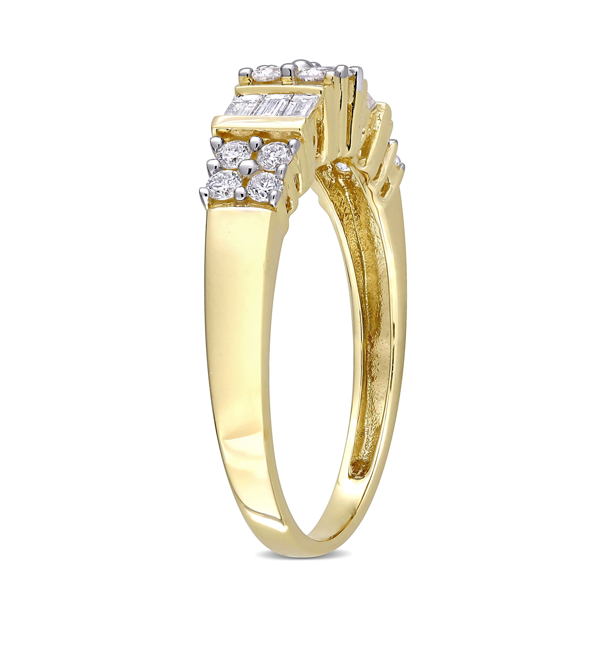 Baguette and Round  1/2 ct. t.w. Diamond Anniversary Band in 14K Yellow Gold