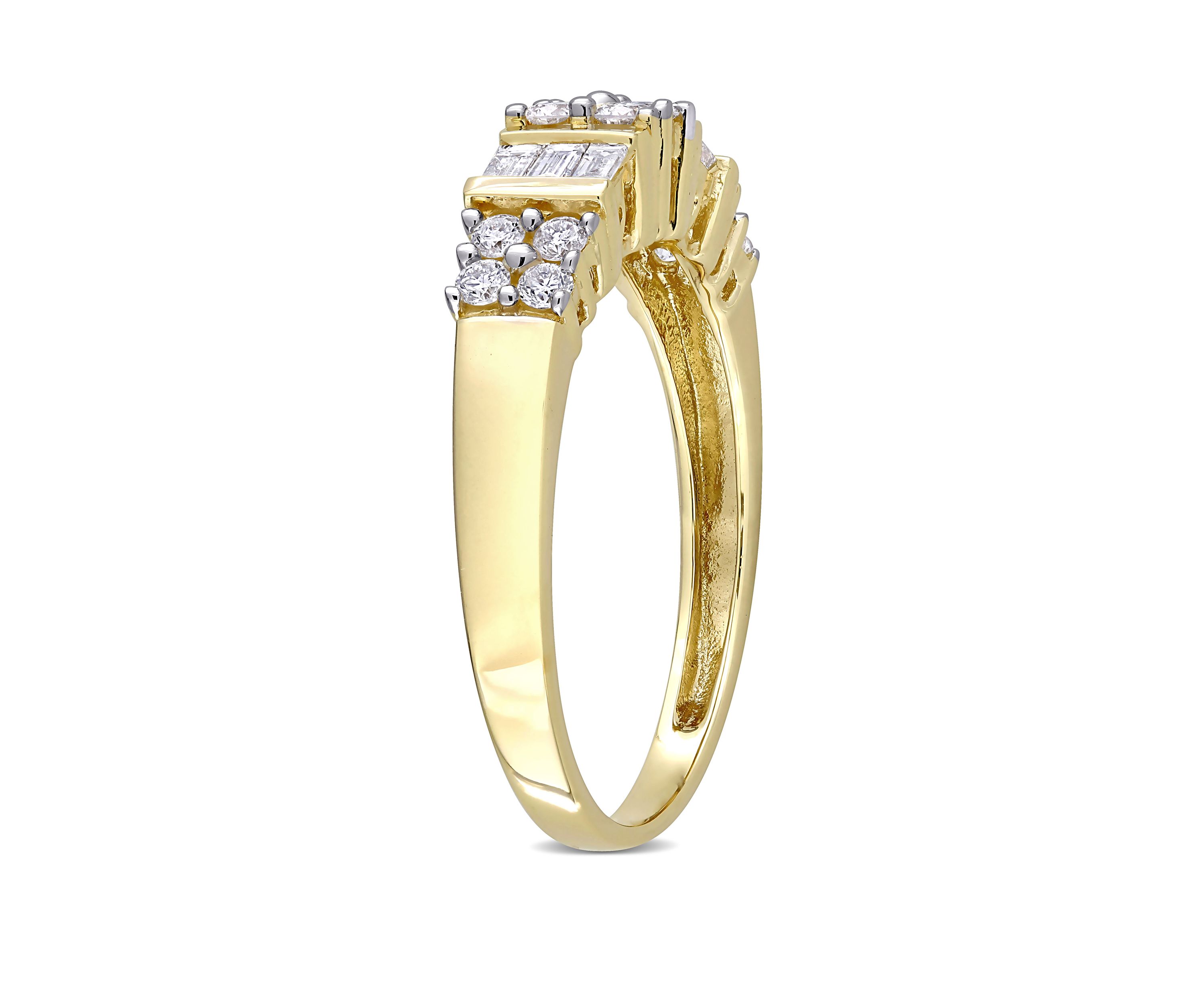  Baguette and Round  1/2 ct. t.w. Diamond Anniversary Band in 14K Yellow Gold
