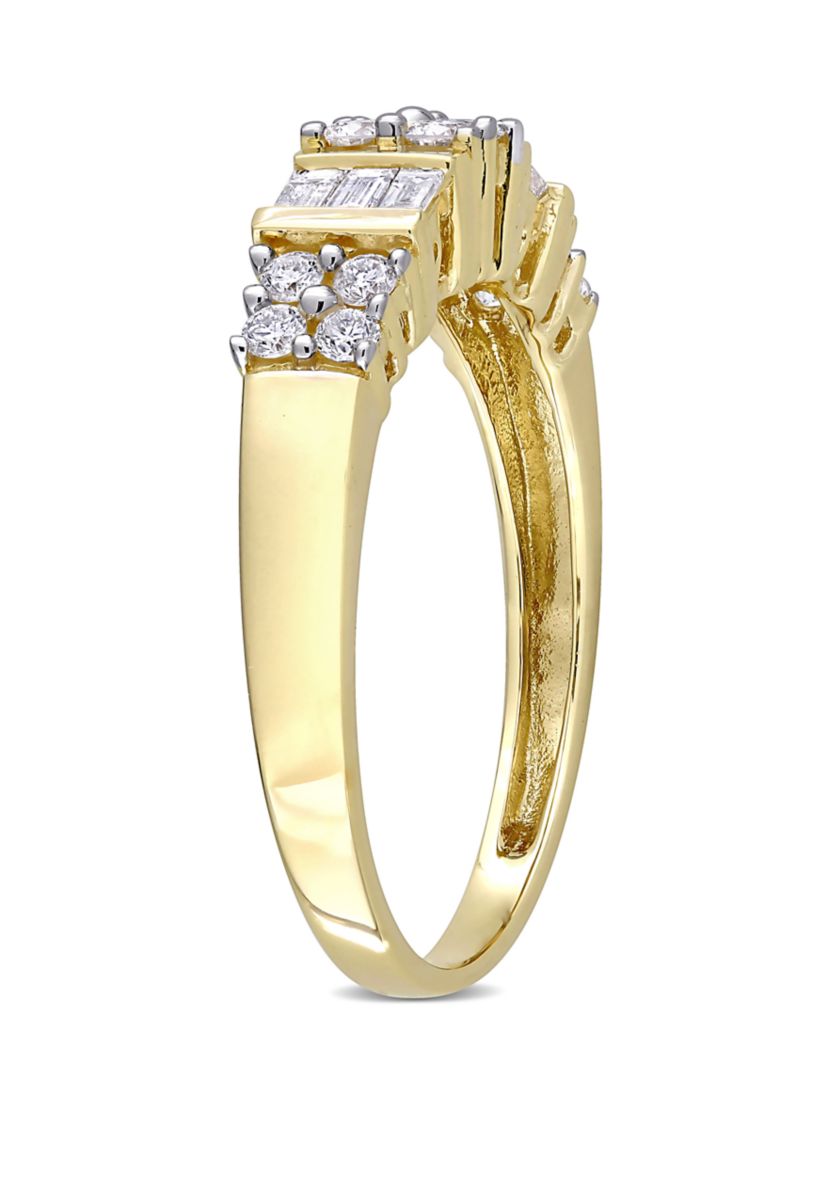 Baguette and Round  1/2 ct. t.w. Diamond Anniversary Band in 14K Yellow Gold