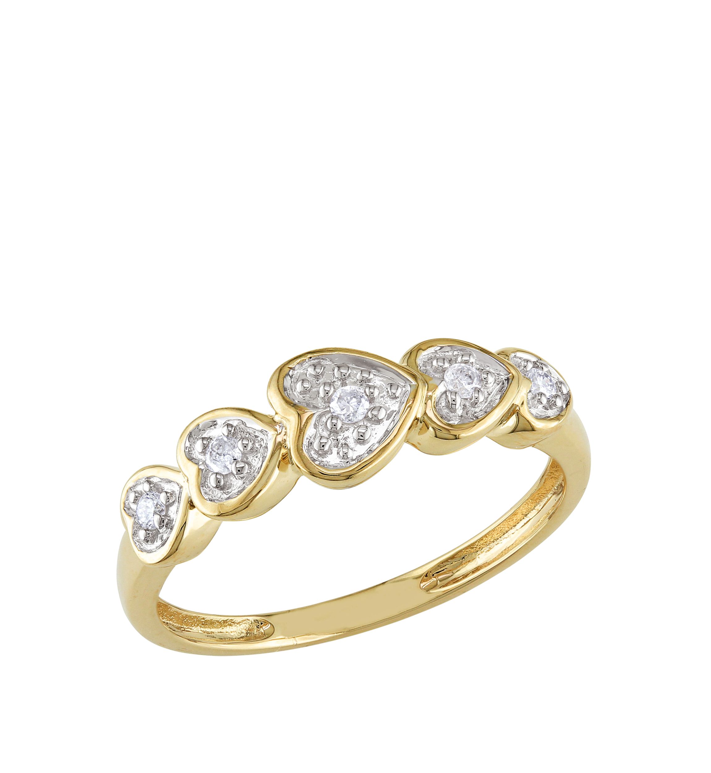 1/10 ct. t.w. Diamond Accent Heart Ring in 10K Yellow Gold