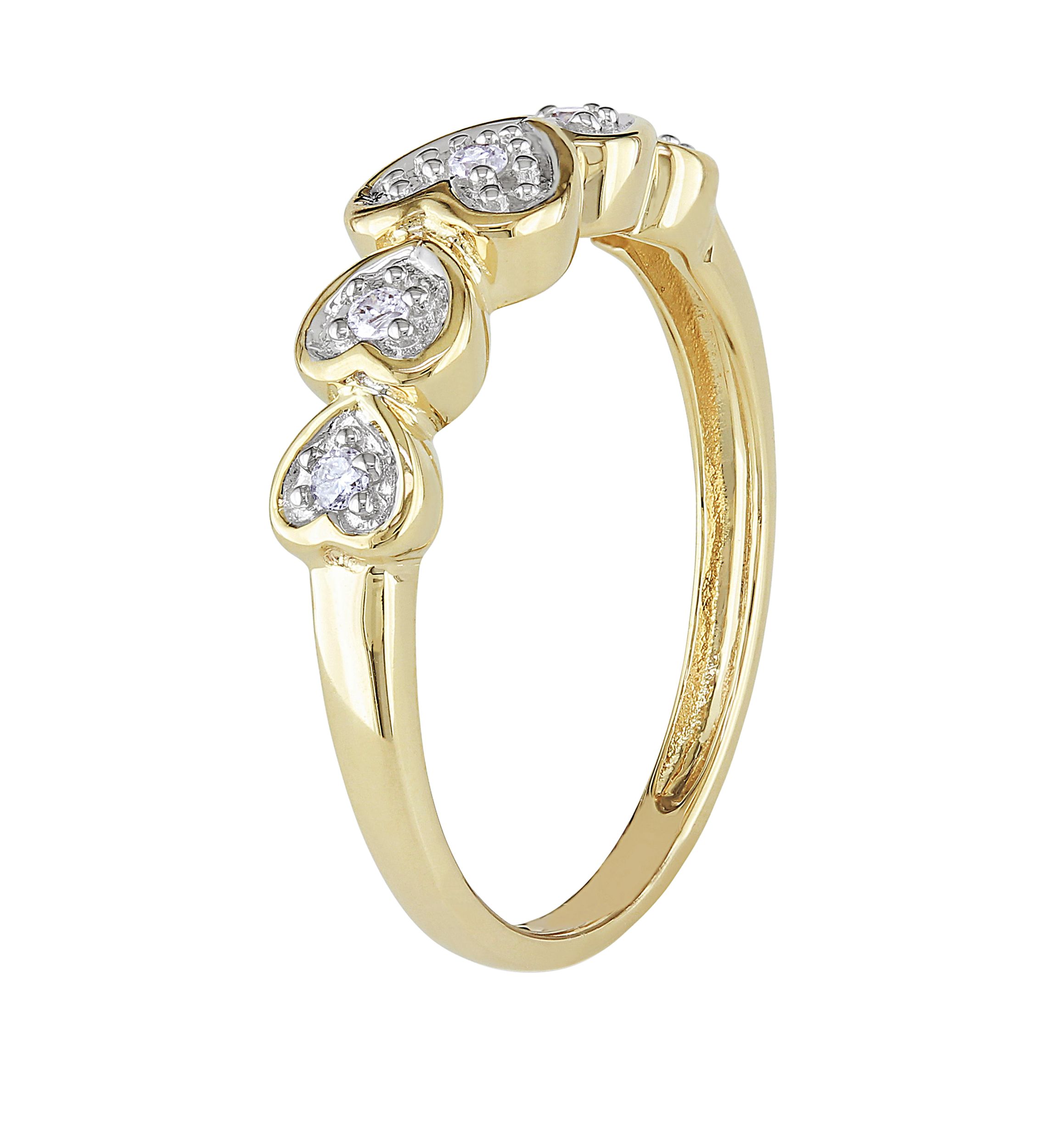1/10 ct. t.w. Diamond Accent Heart Ring in 10K Yellow Gold