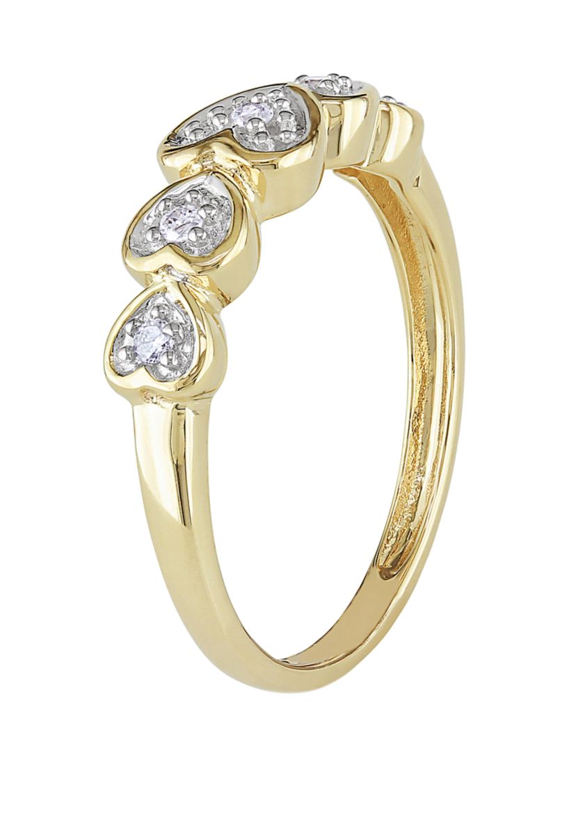 1/10 ct. t.w. Diamond Accent Heart Ring in 10K Yellow Gold