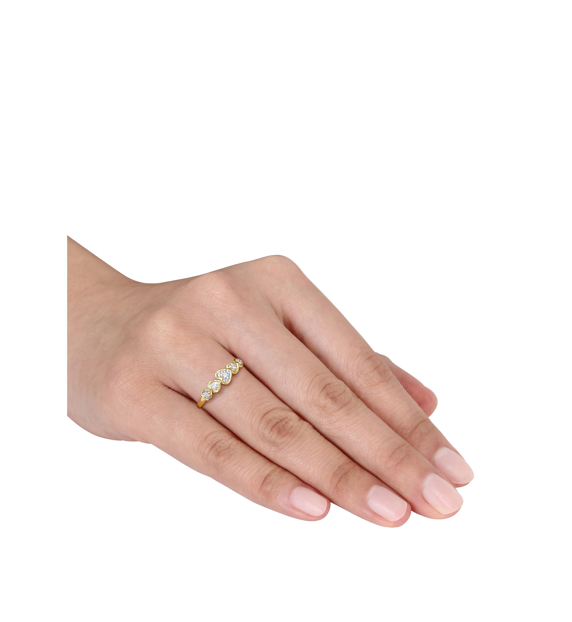 1/10 ct. t.w. Diamond Accent Heart Ring in 10K Yellow Gold