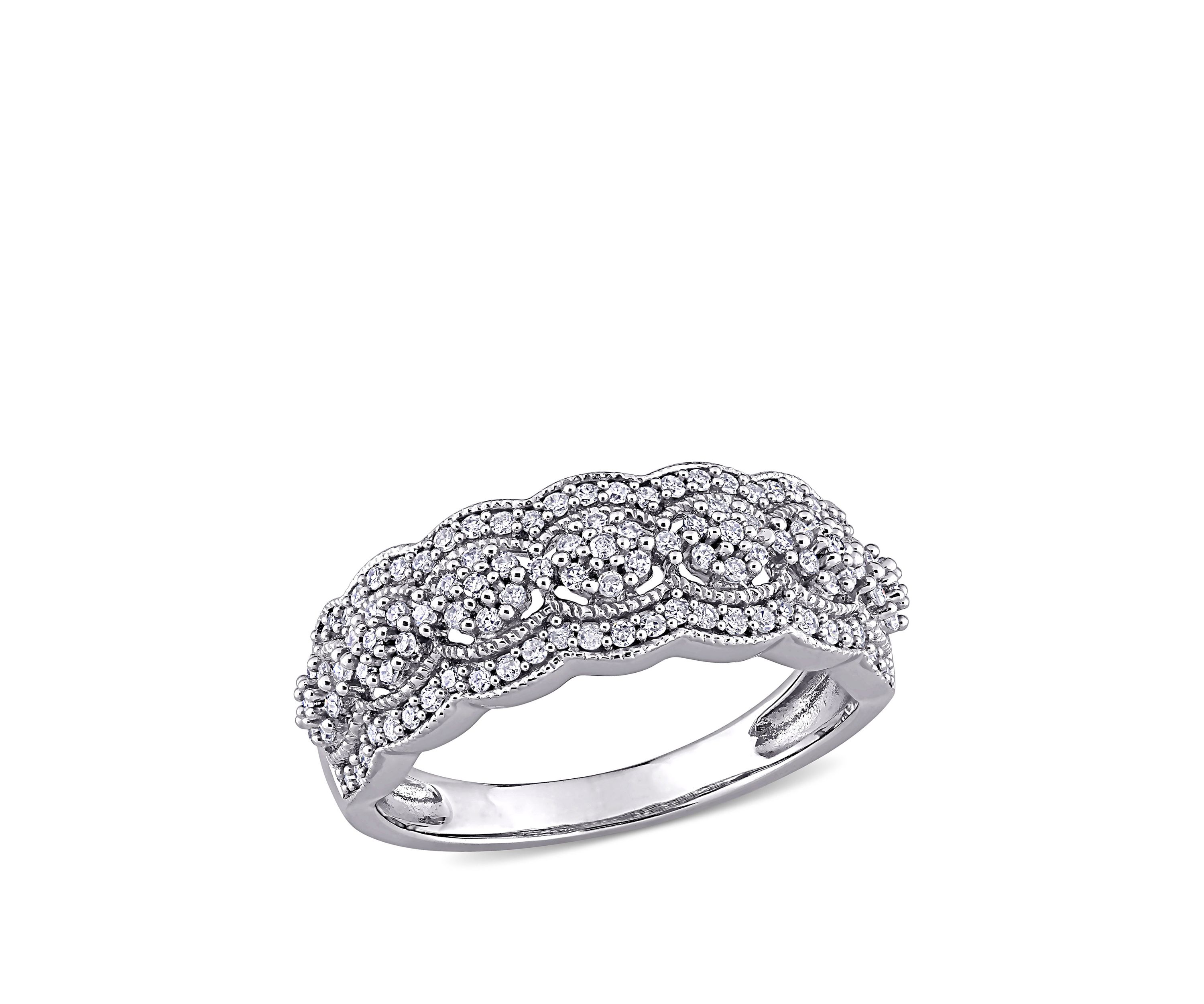 Diamond Vintage Anniversary Band in 10K White Gold