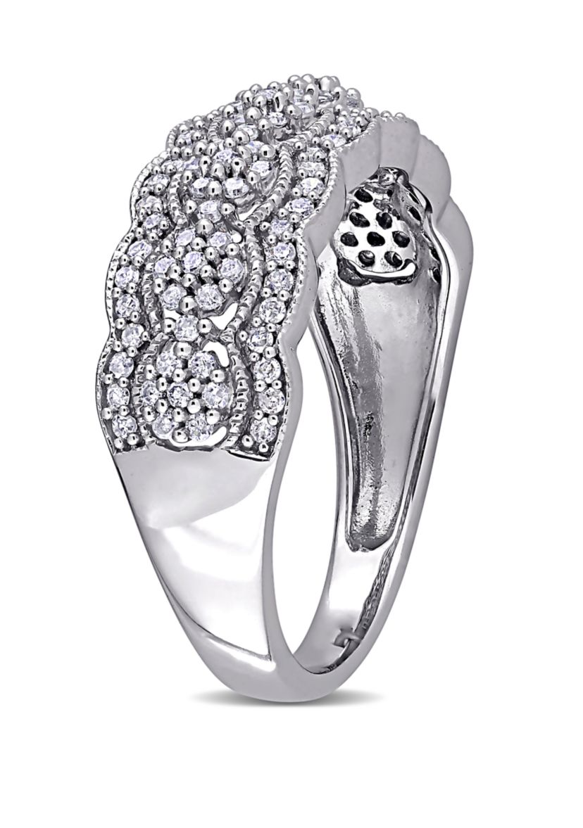 Diamond Vintage Anniversary Band in 10K White Gold
