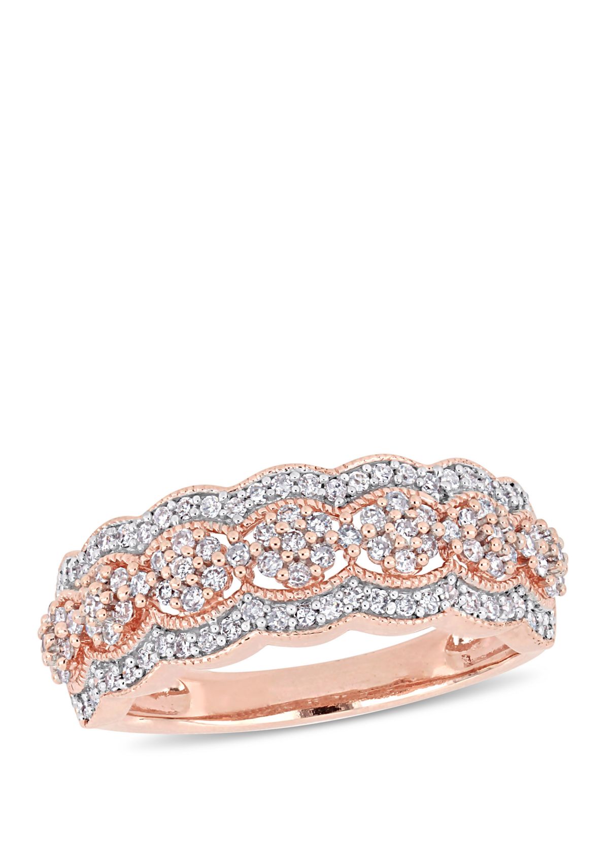 Diamond Vintage Anniversary Band in 10K Rose Gold