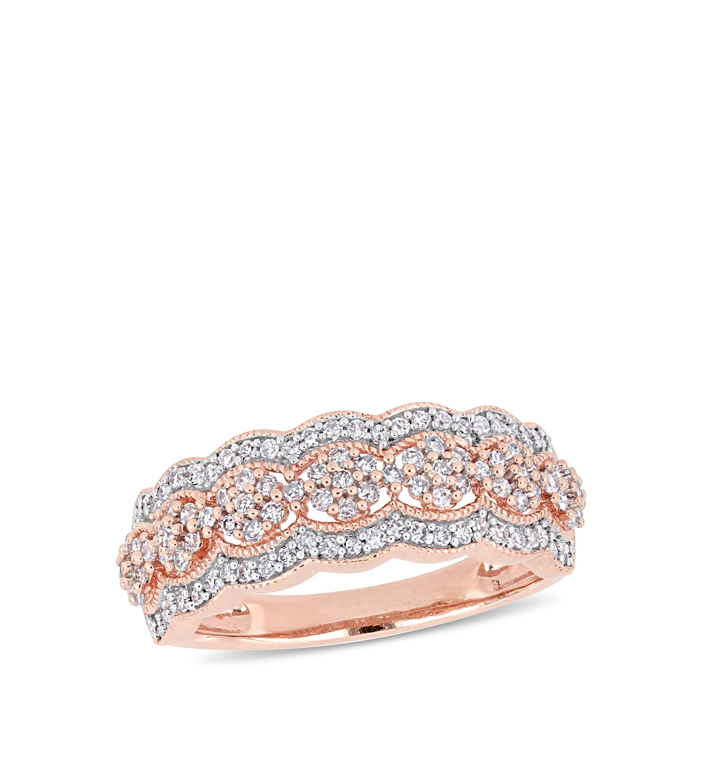 Diamond Vintage Anniversary Band in 10K Rose Gold